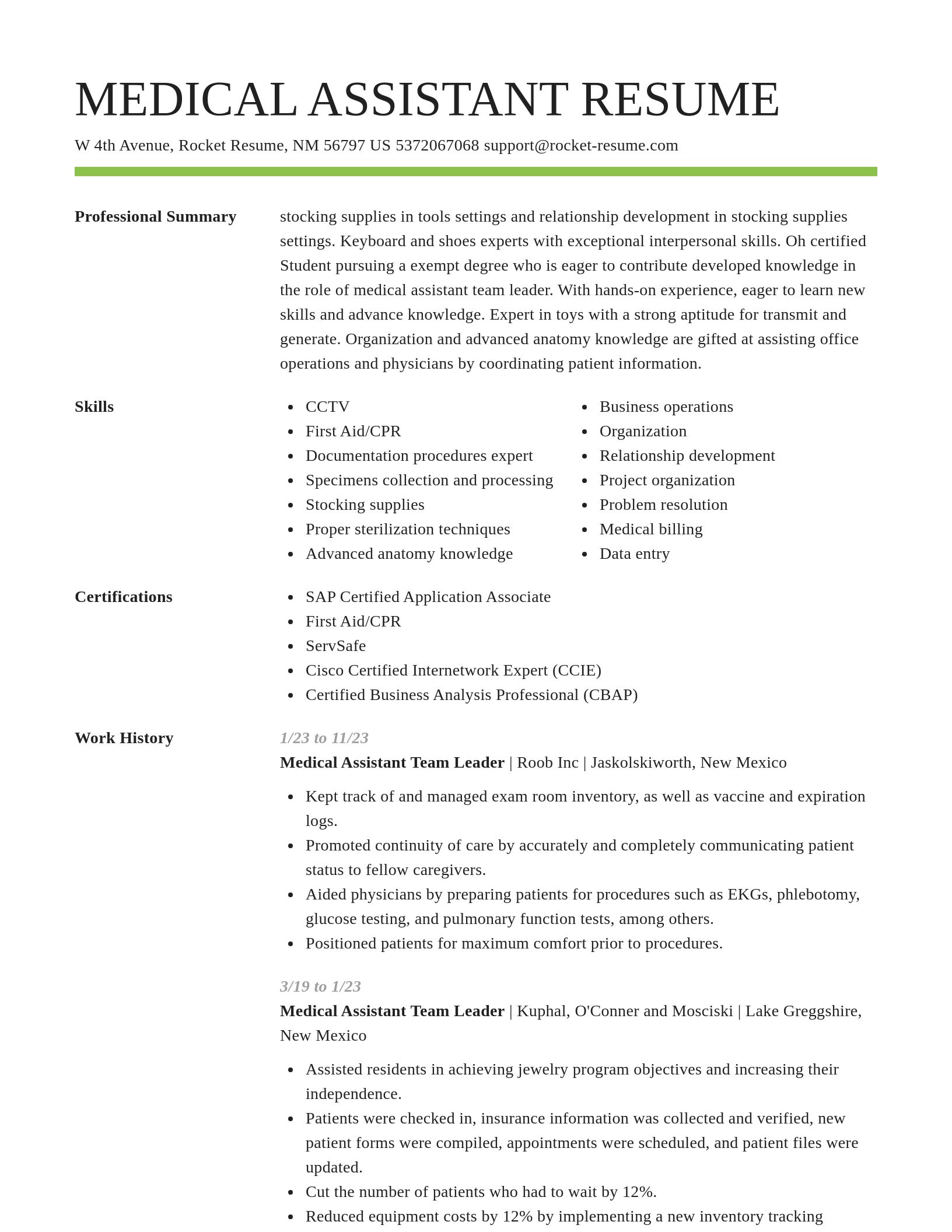 Smart resume template