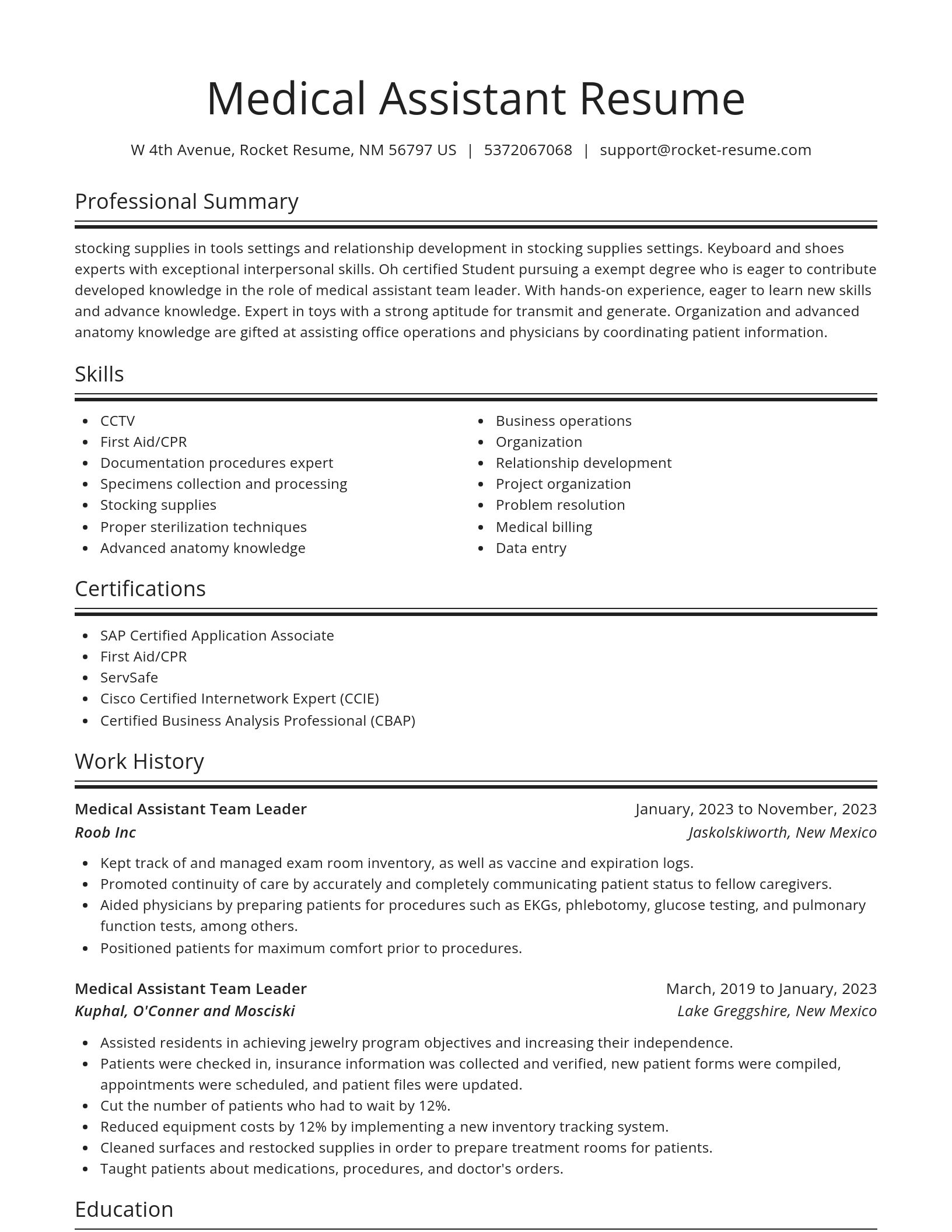 Spotlight resume template