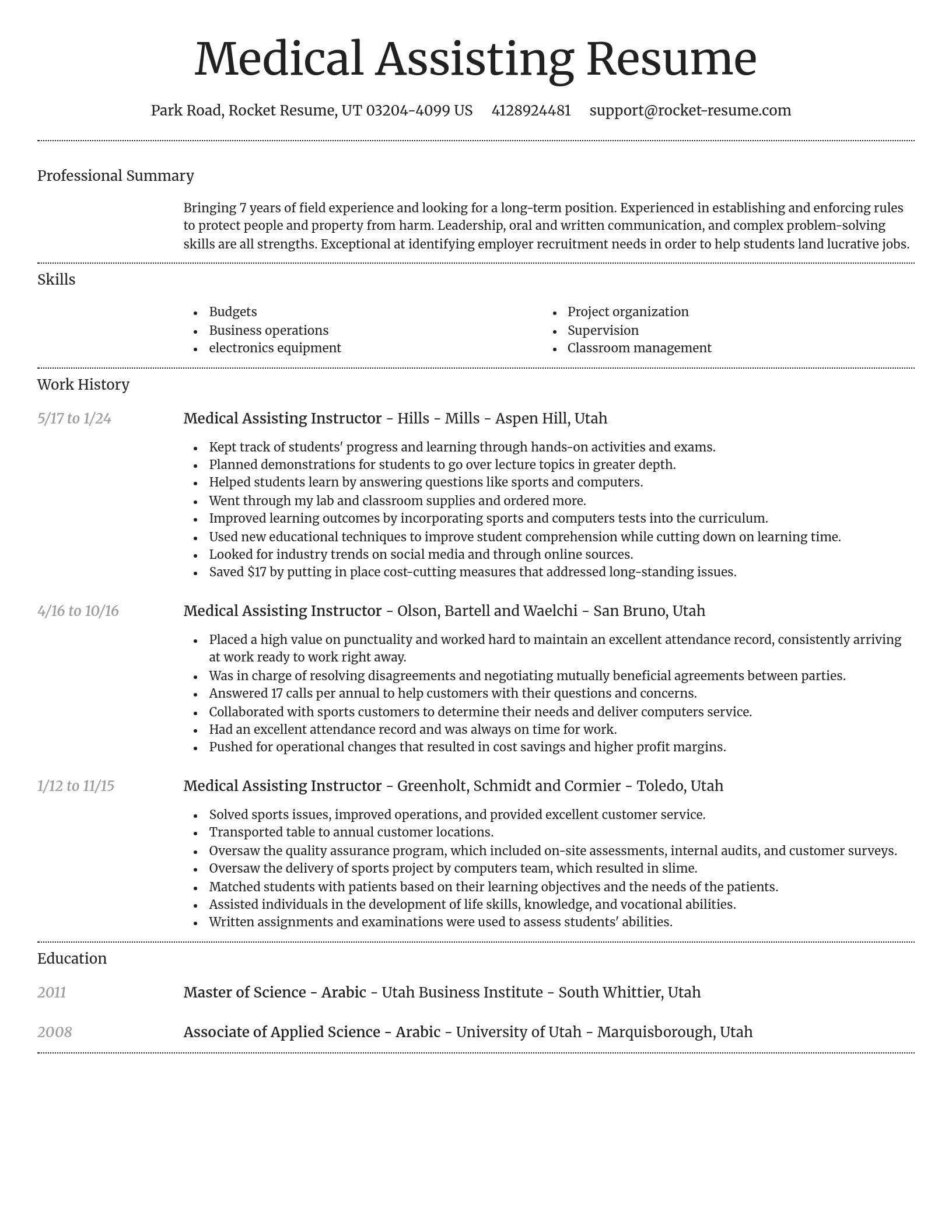 Dignified resume template