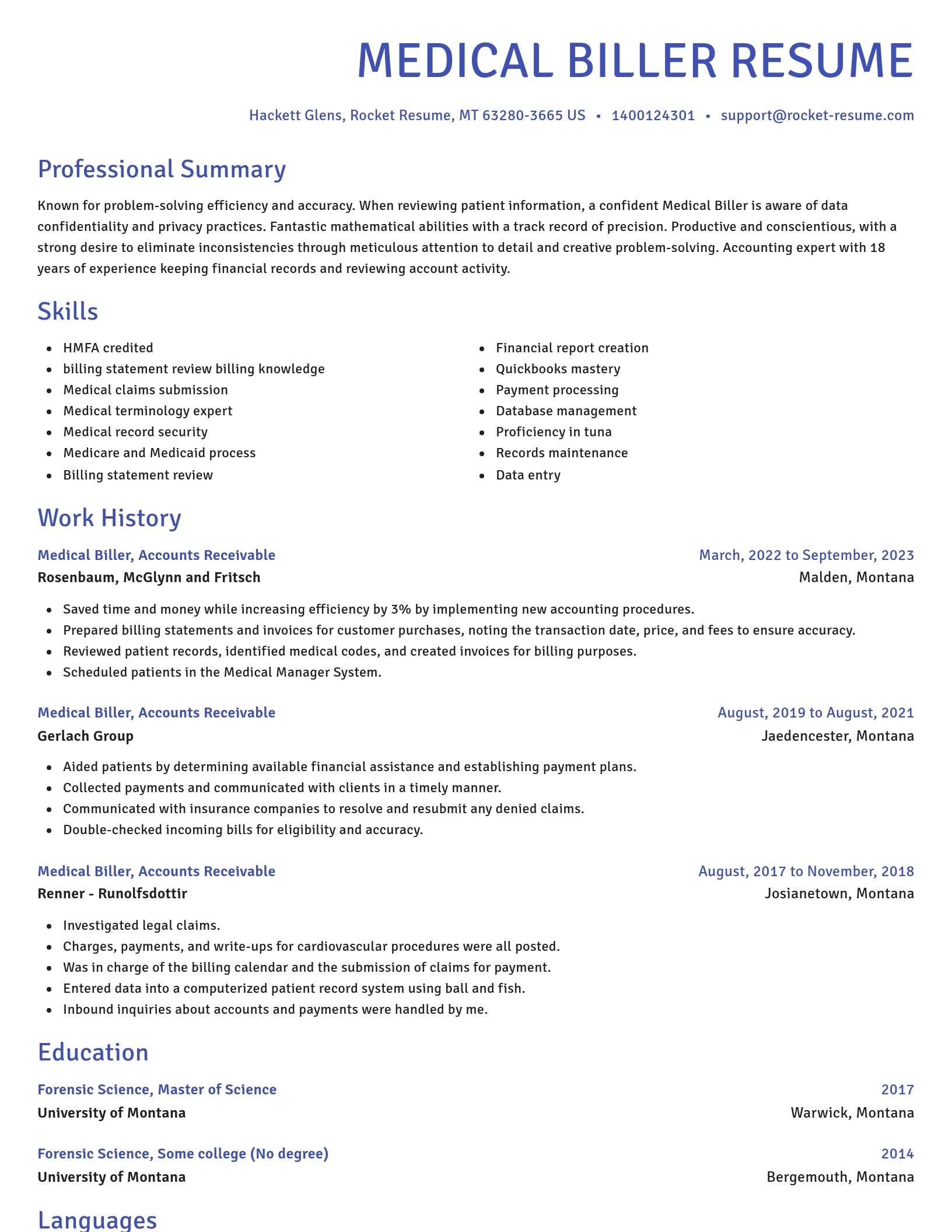 Novel resume template
