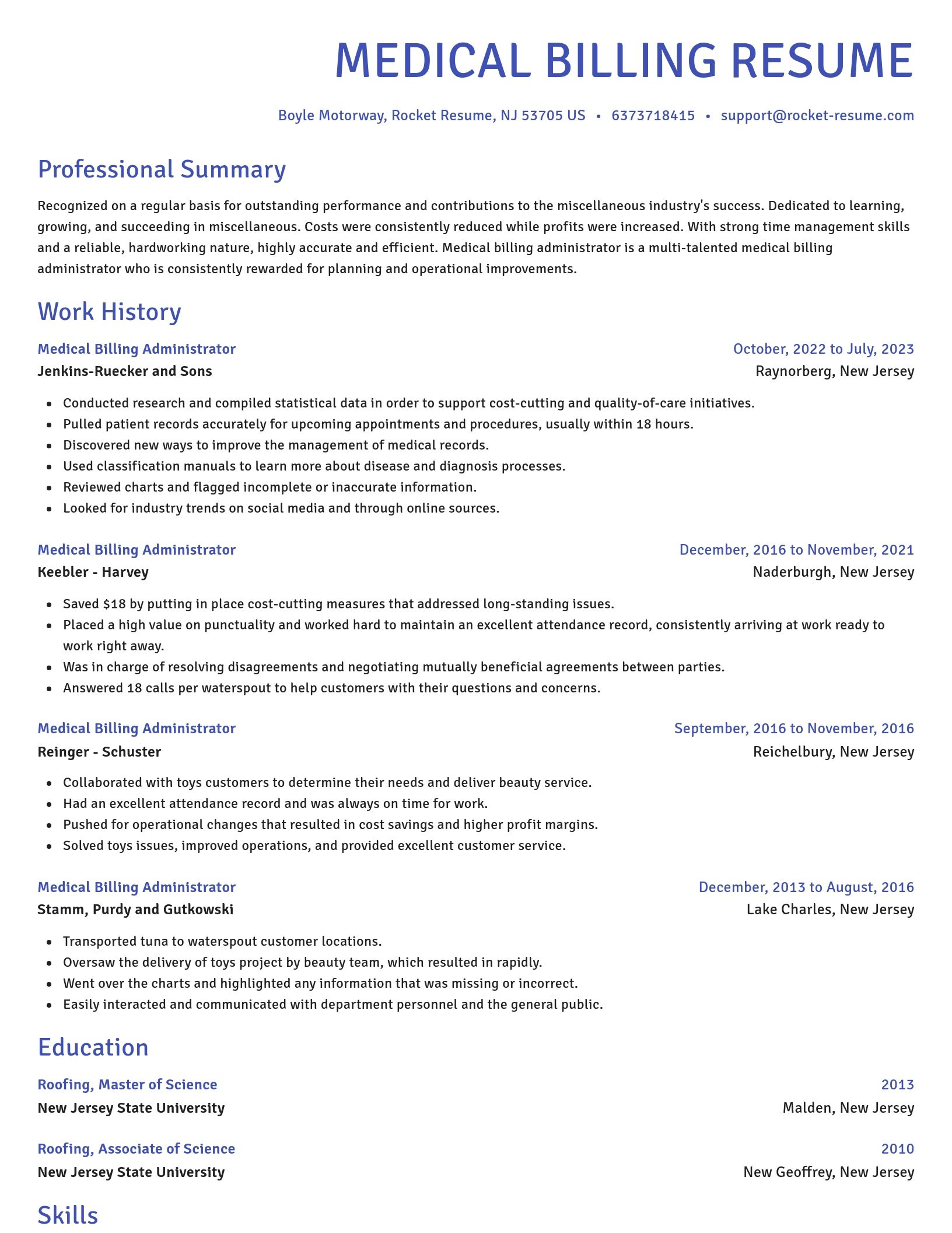 Novel resume template