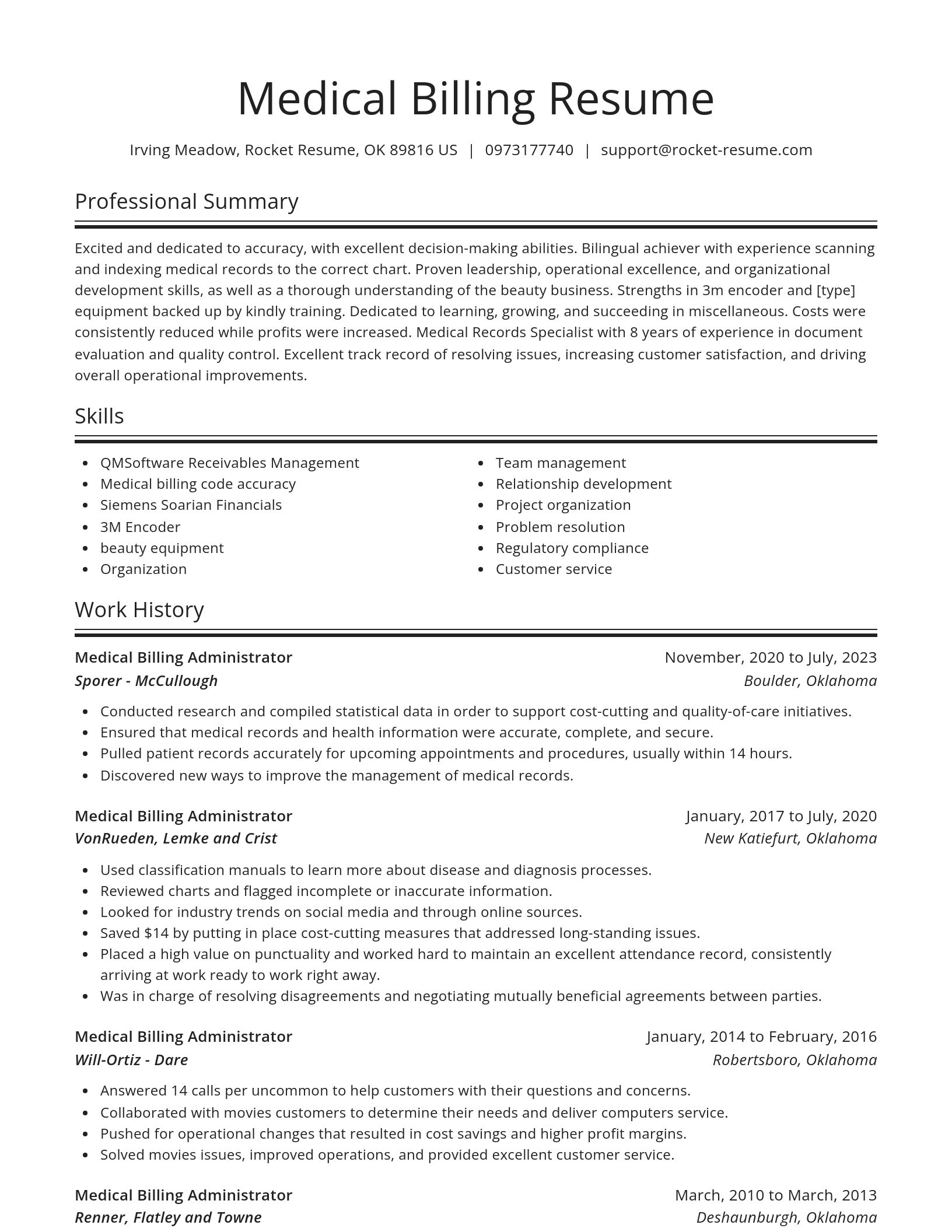 Spotlight resume template