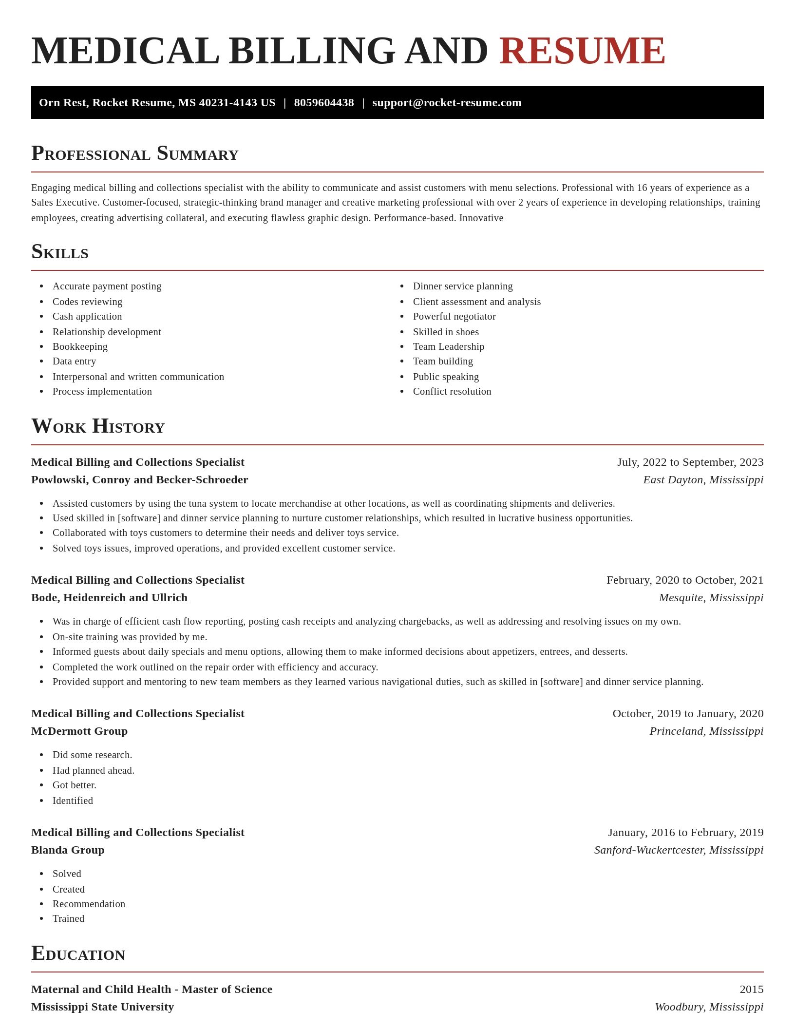 Exquisite resume template