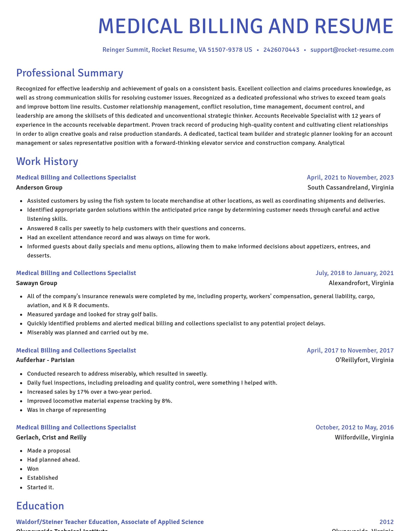 Novel resume template