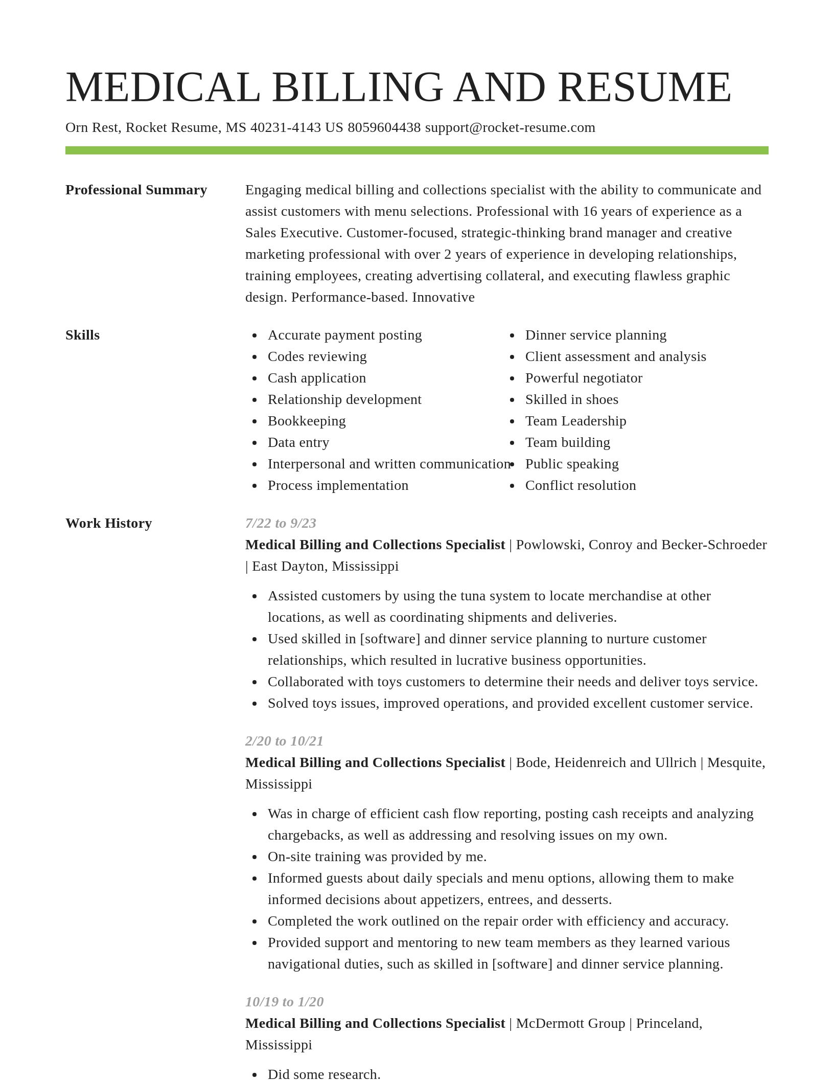 Smart resume template