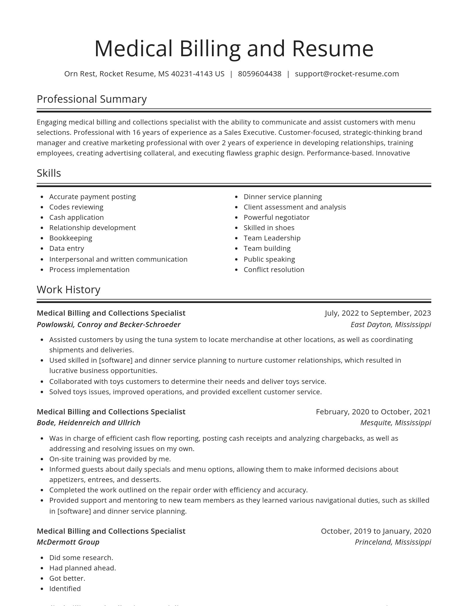 Spotlight resume template