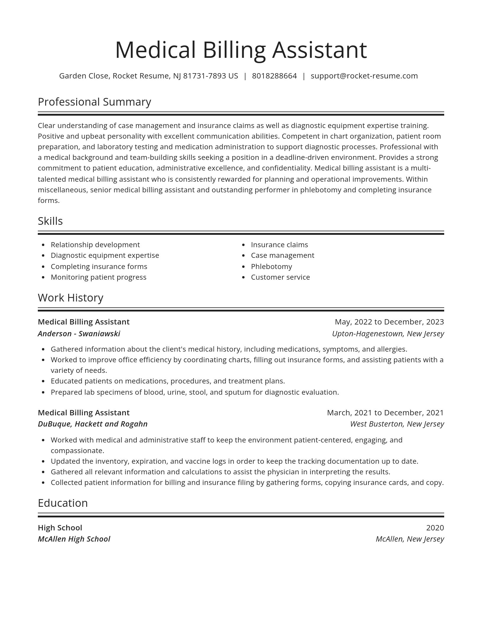 Spotlight resume template