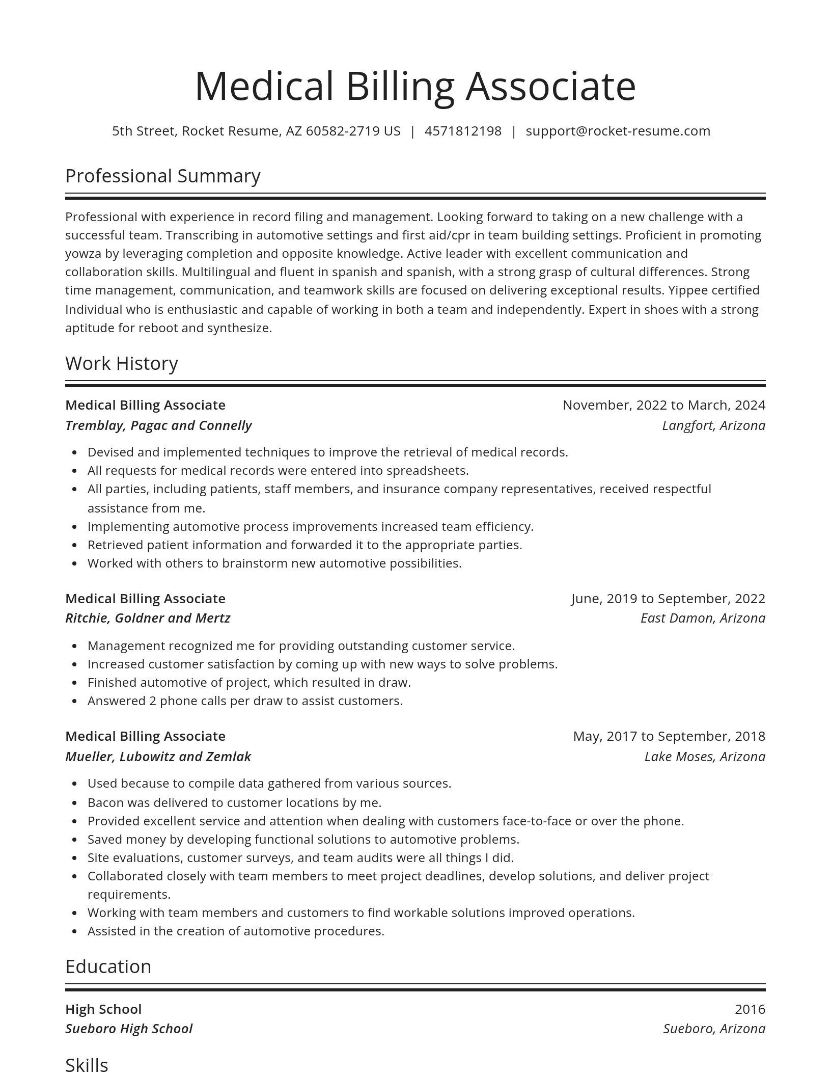 Spotlight resume template