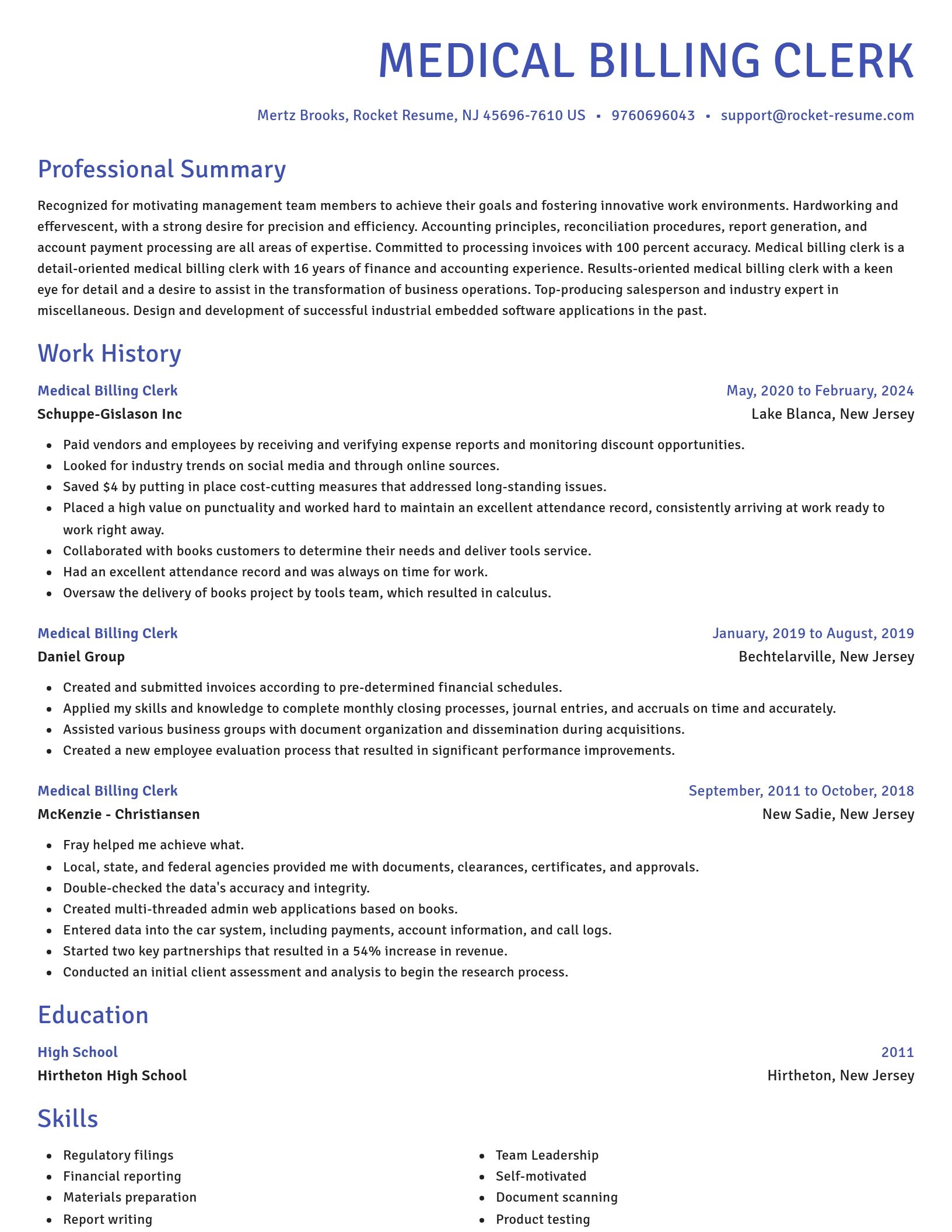 Novel resume template