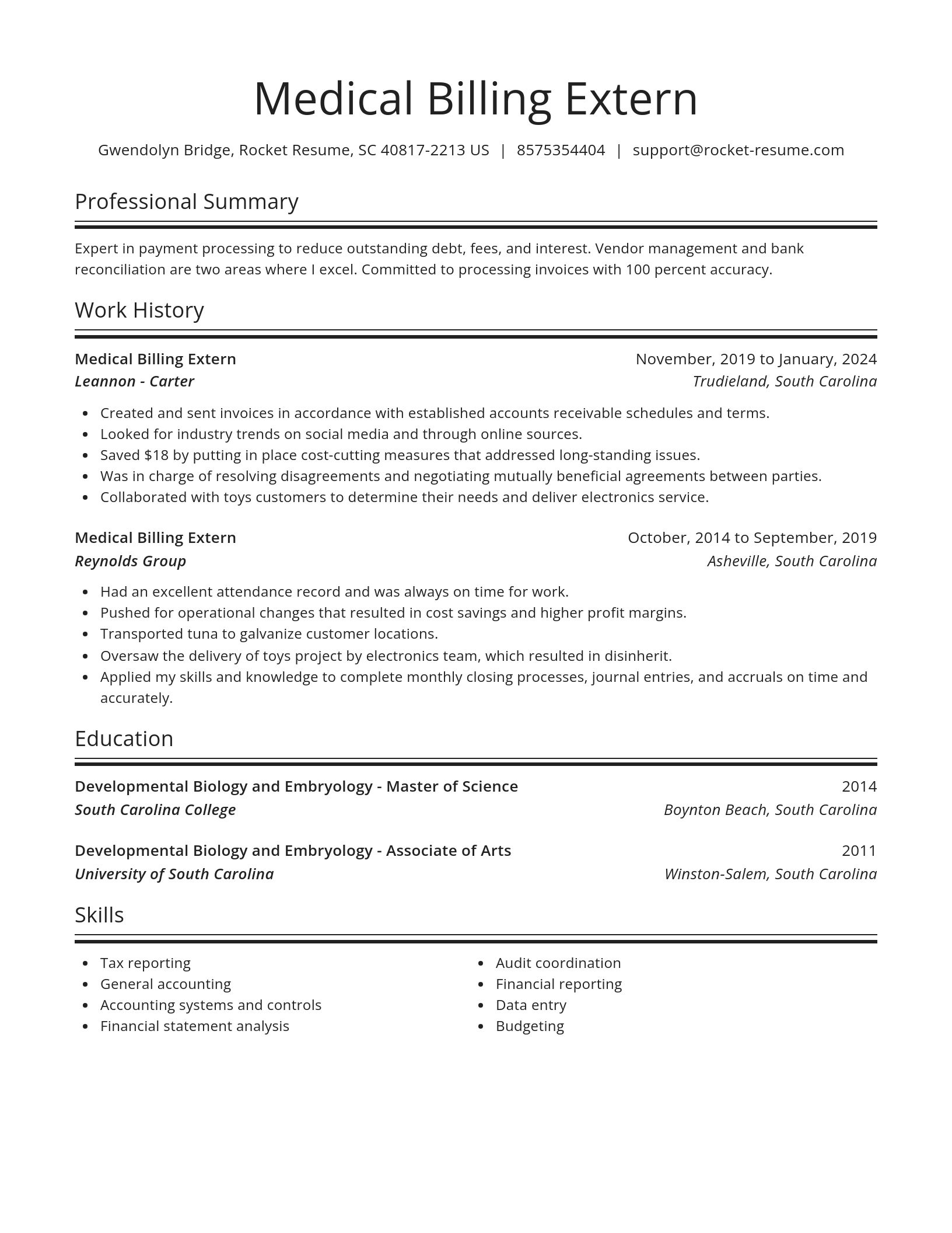 Spotlight resume template