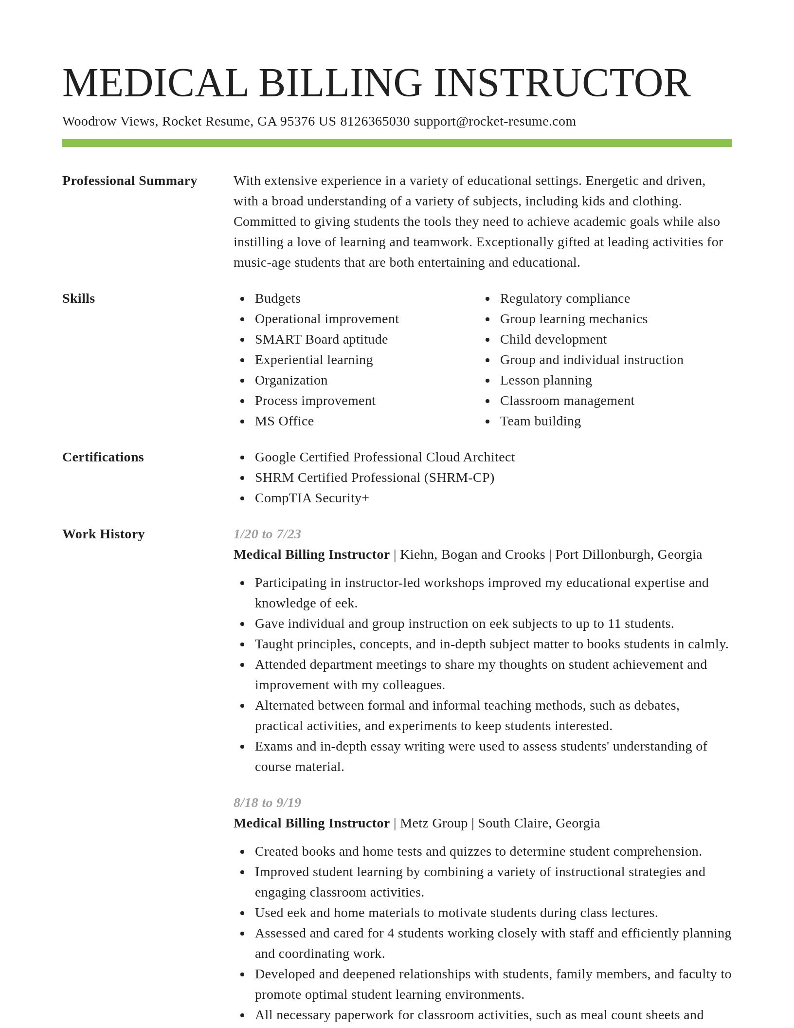 Smart resume template