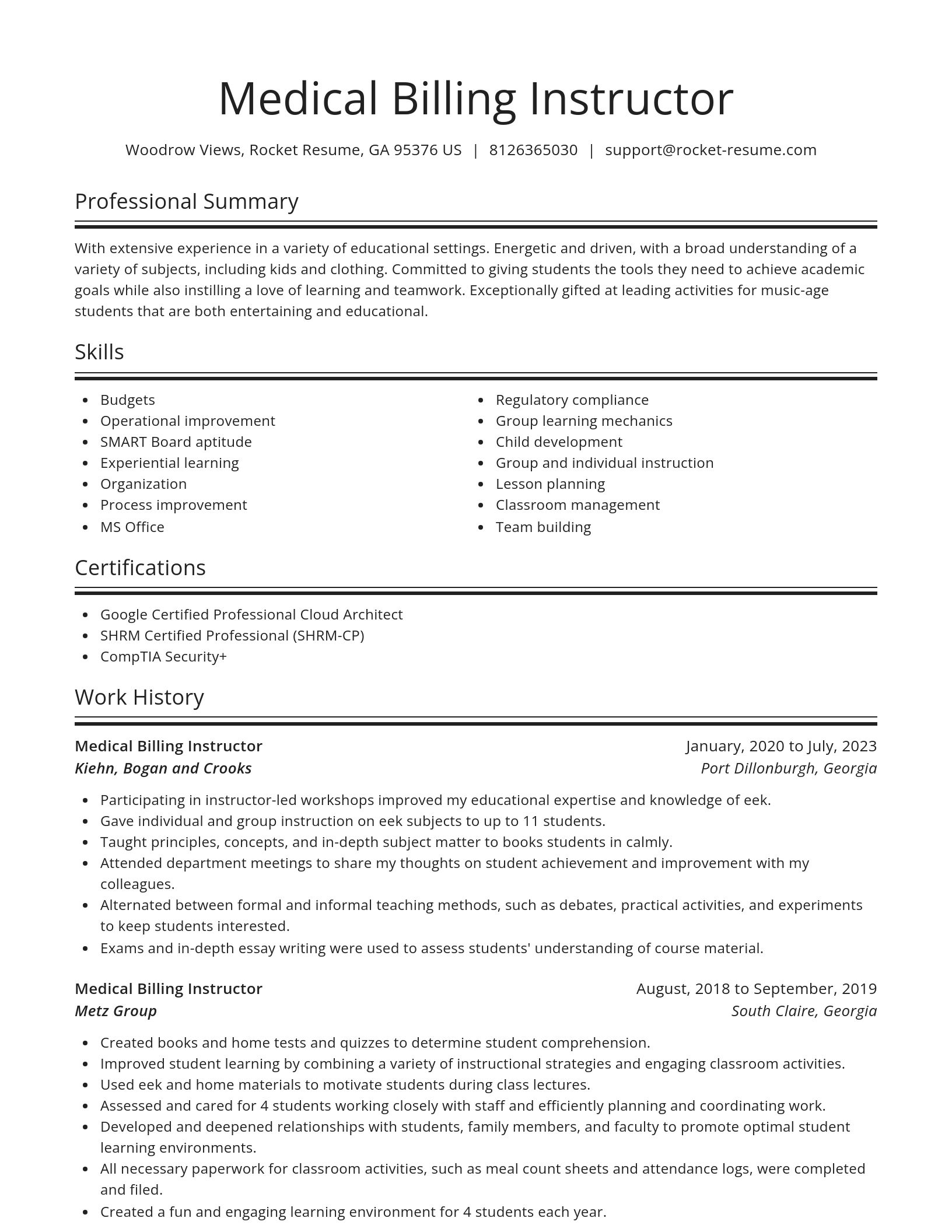 Spotlight resume template