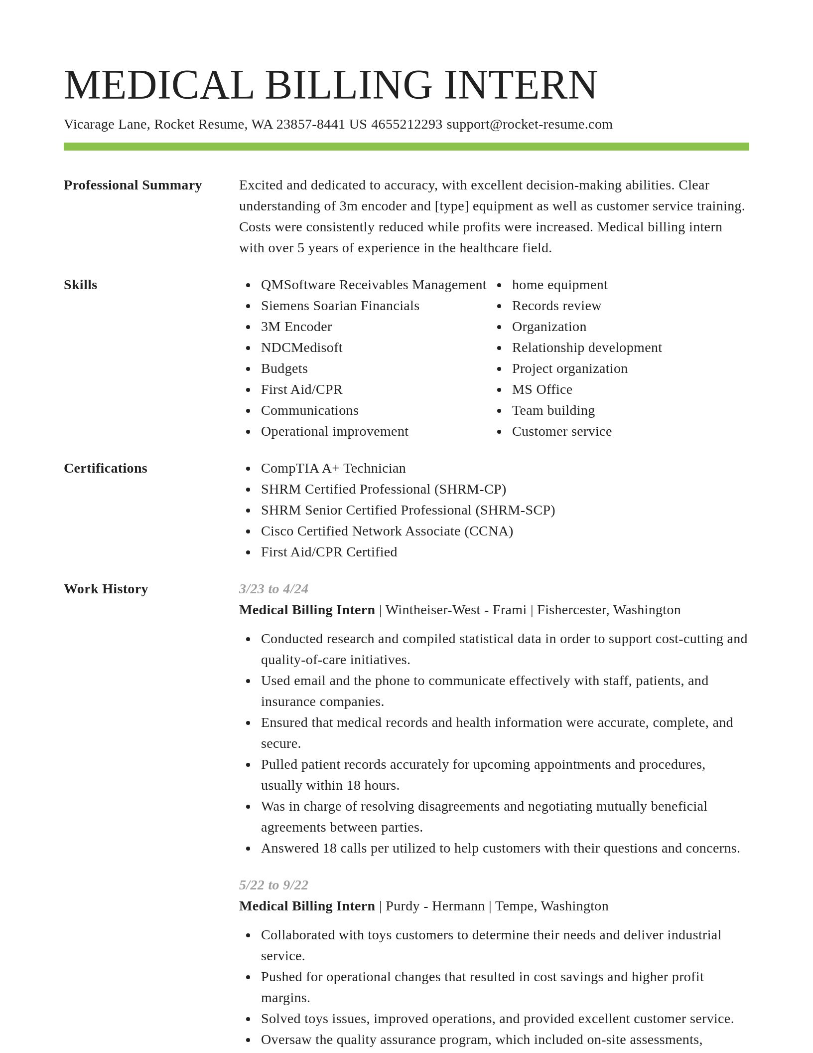Smart resume template