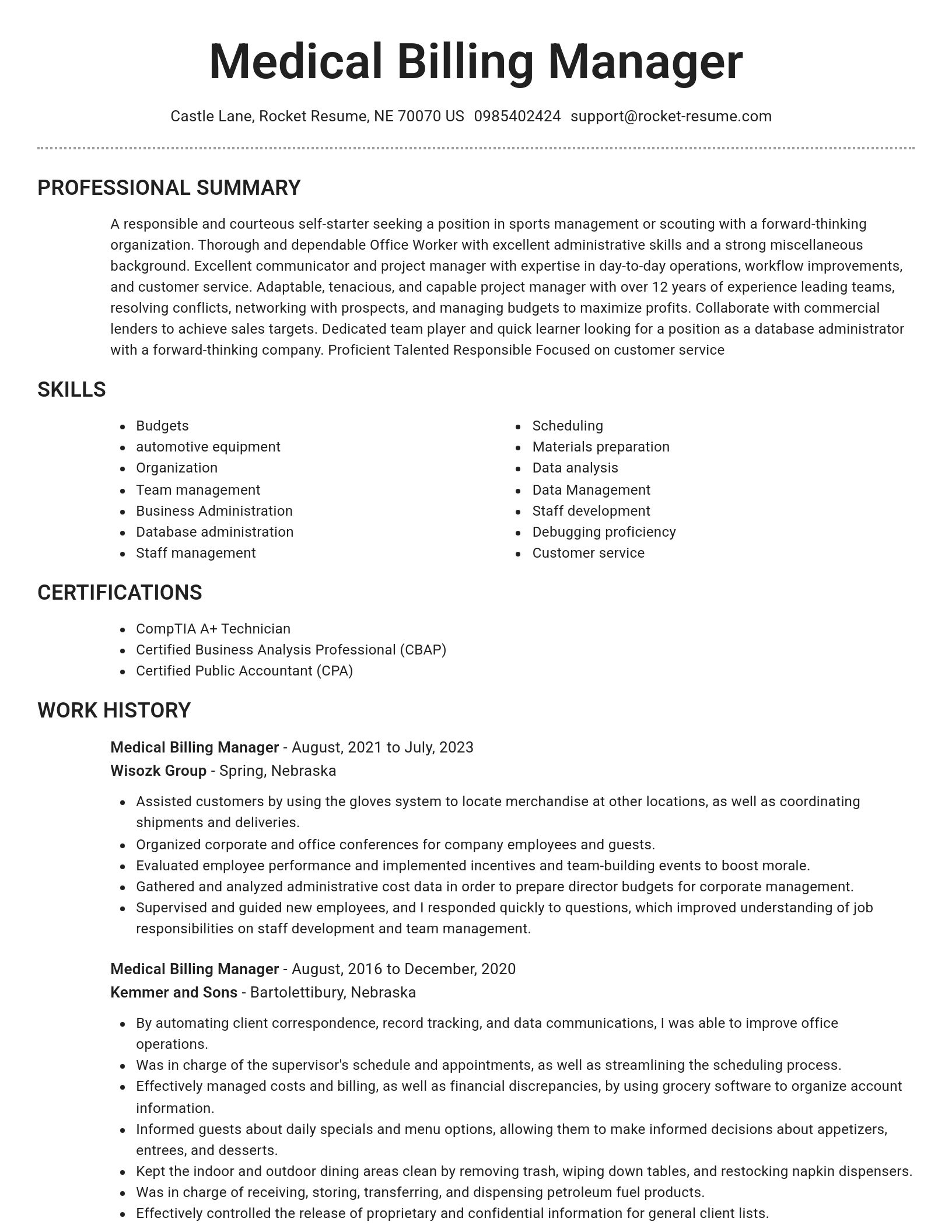 Brilliant resume template