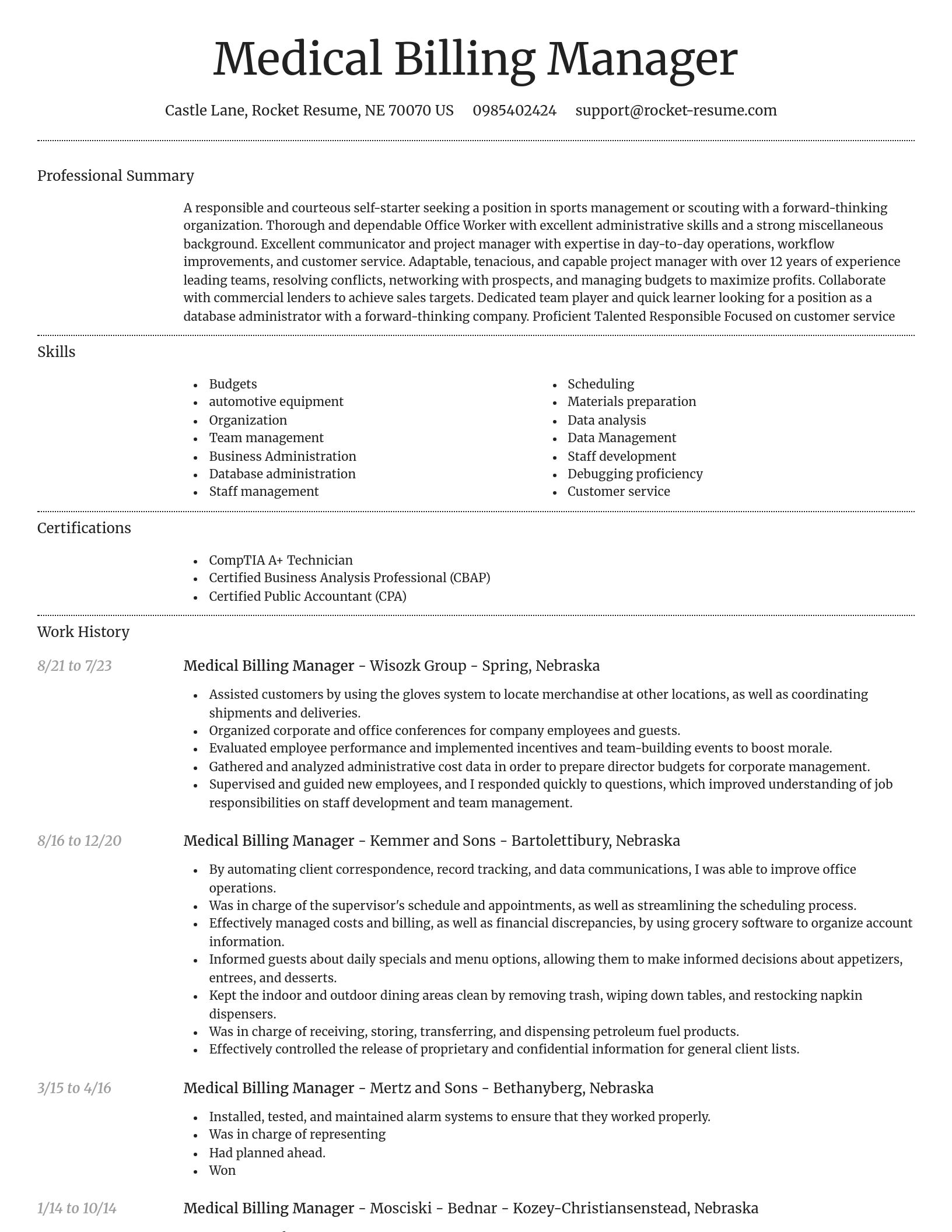 Dignified resume template