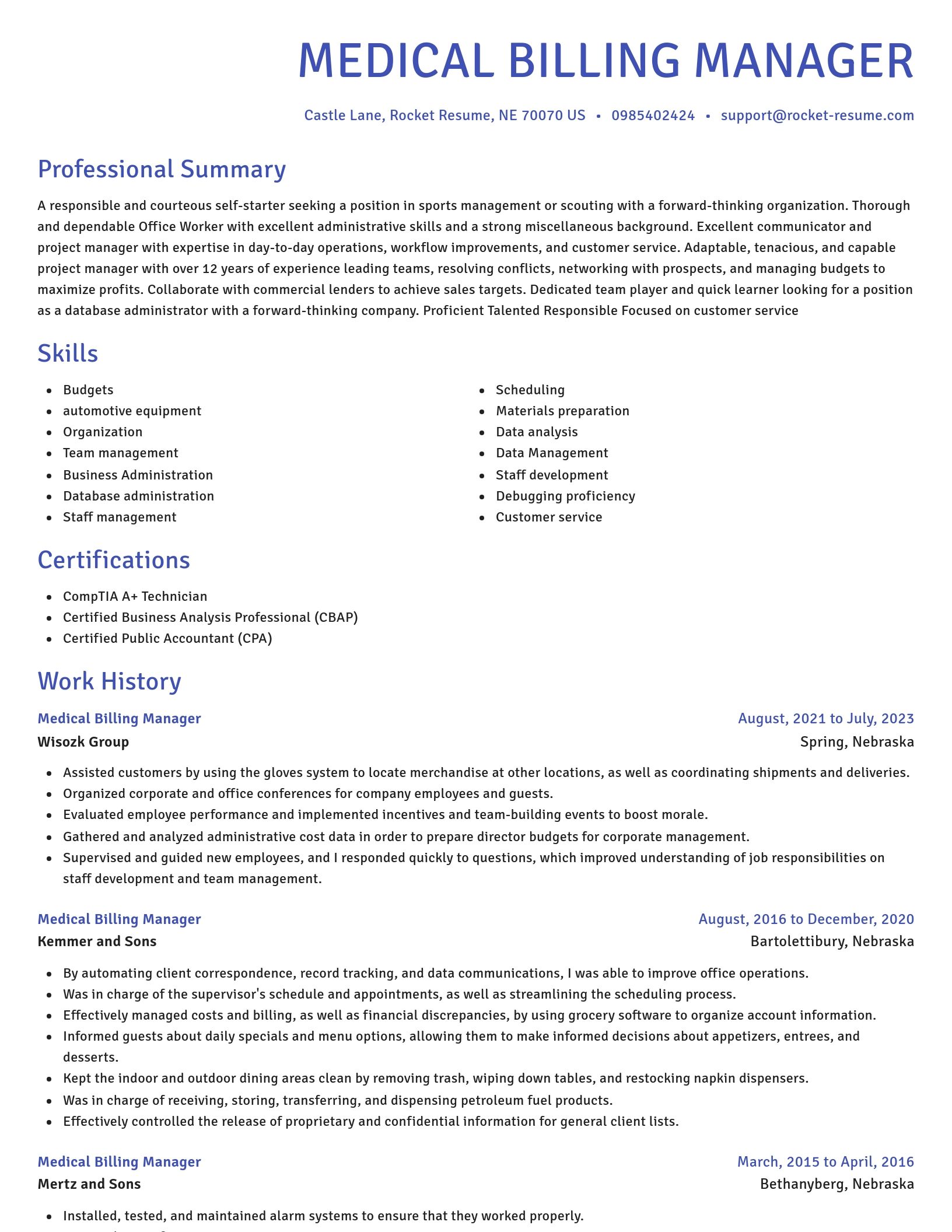 Novel resume template