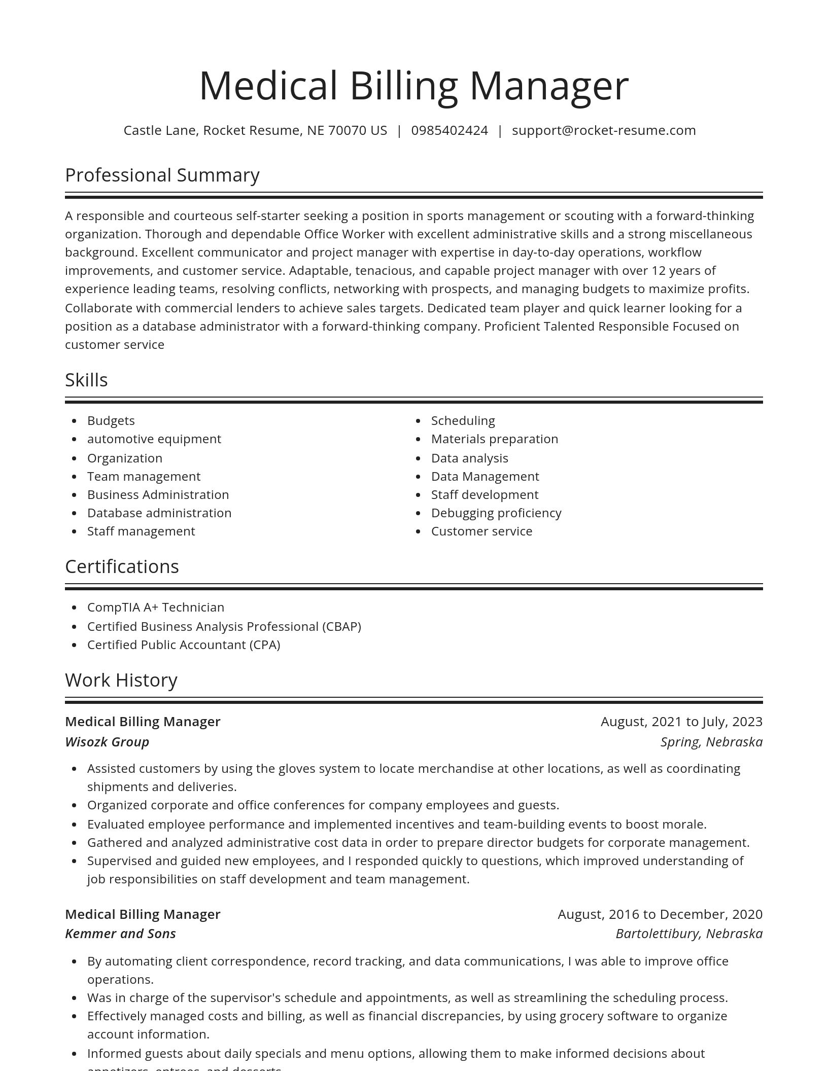 Spotlight resume template