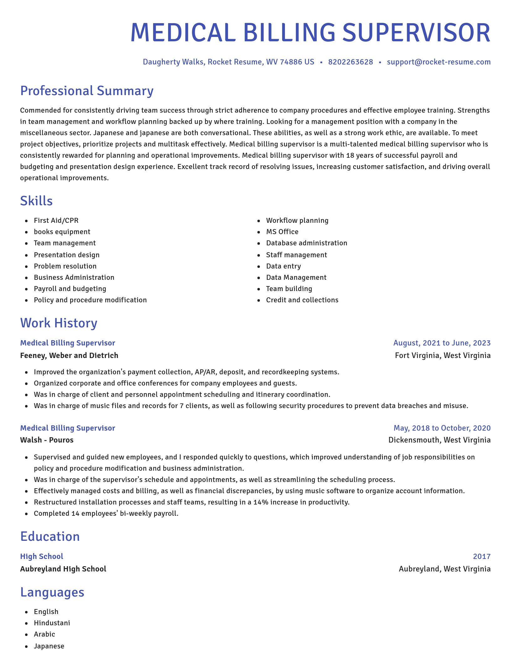 Novel resume template