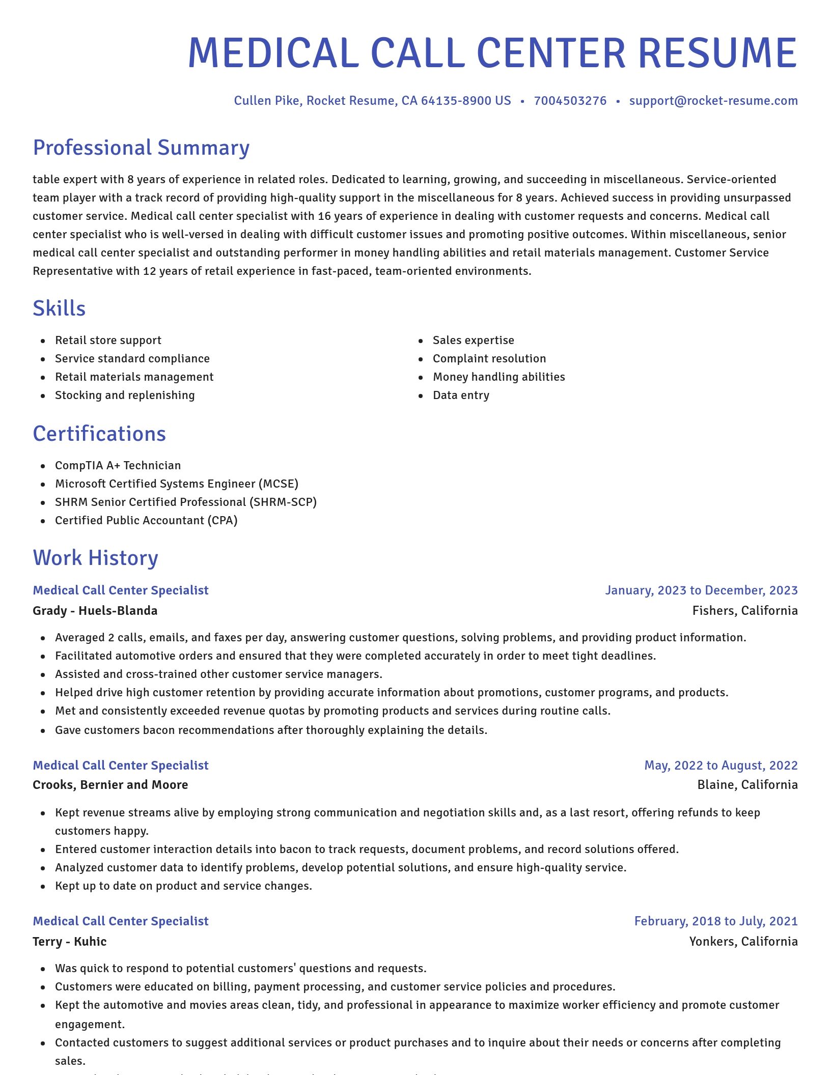 Novel resume template