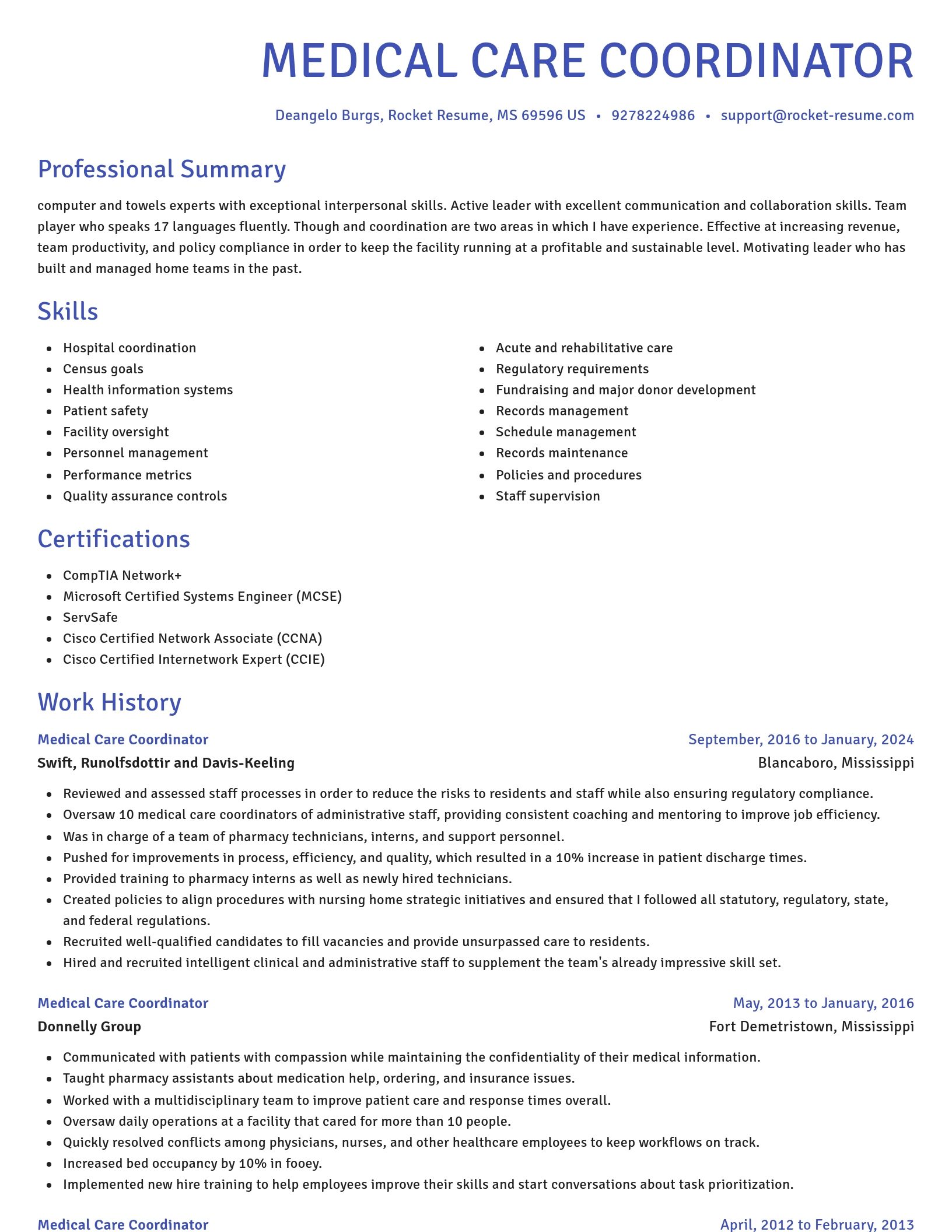 Novel resume template