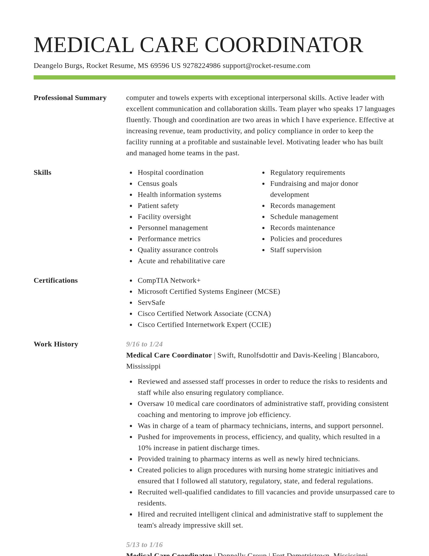 Smart resume template