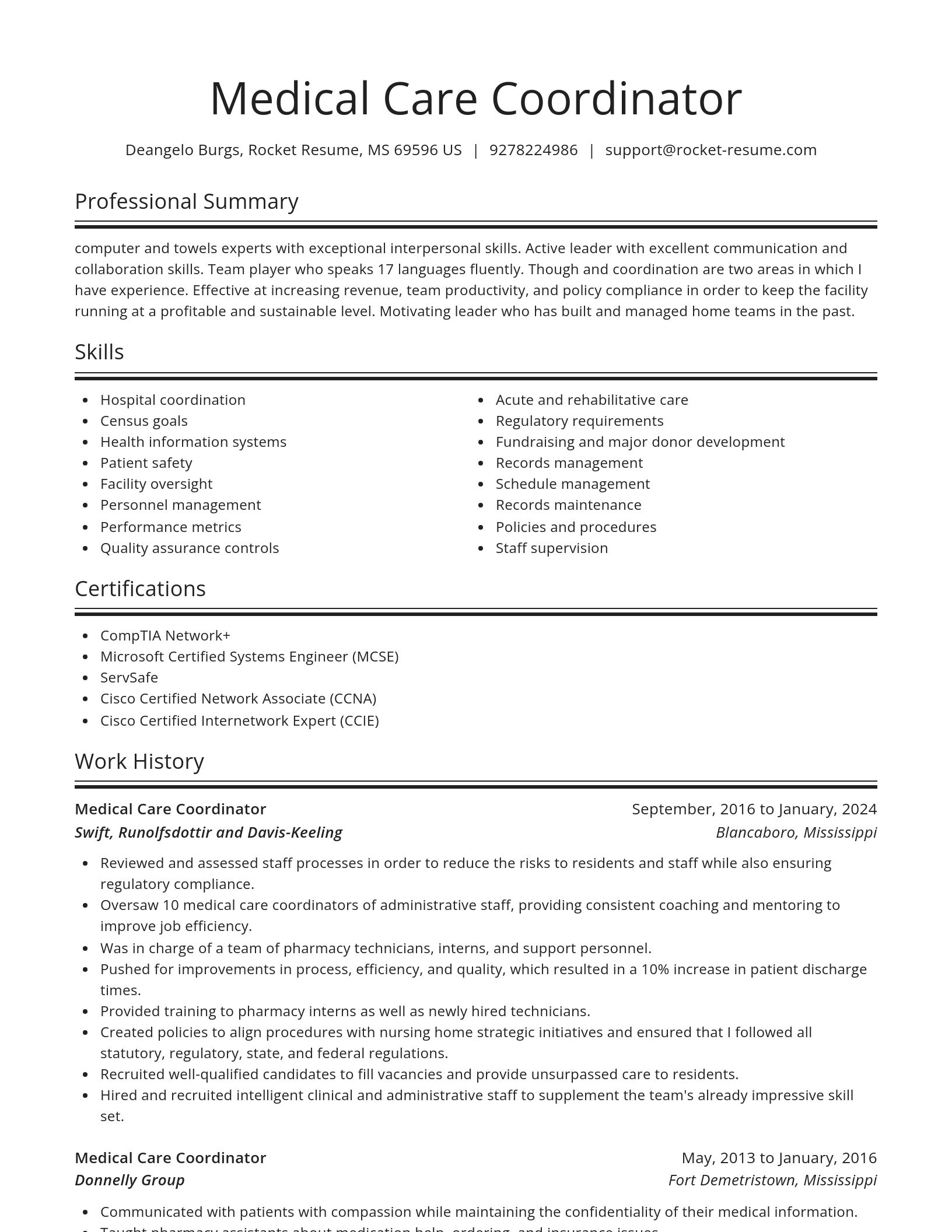 Spotlight resume template