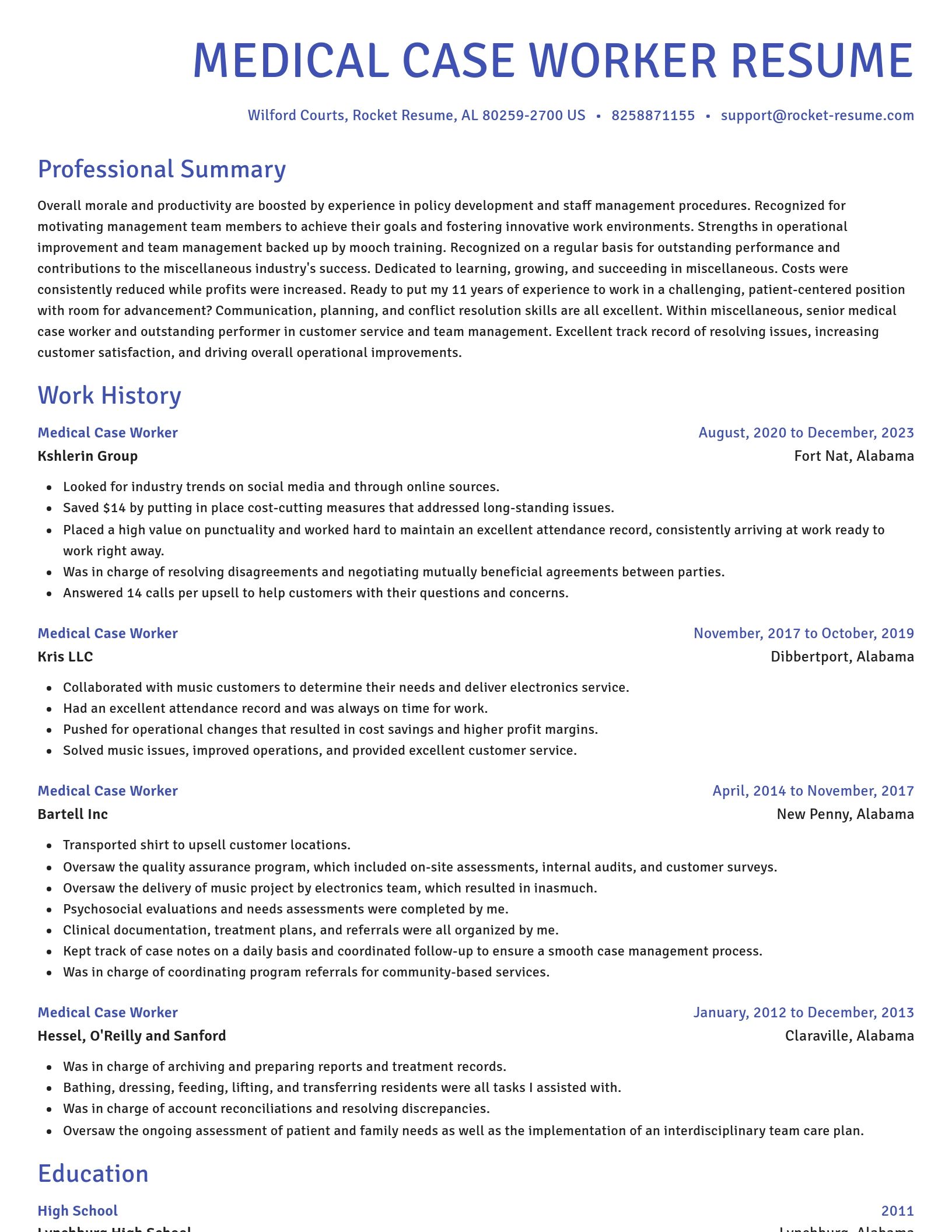 Novel resume template