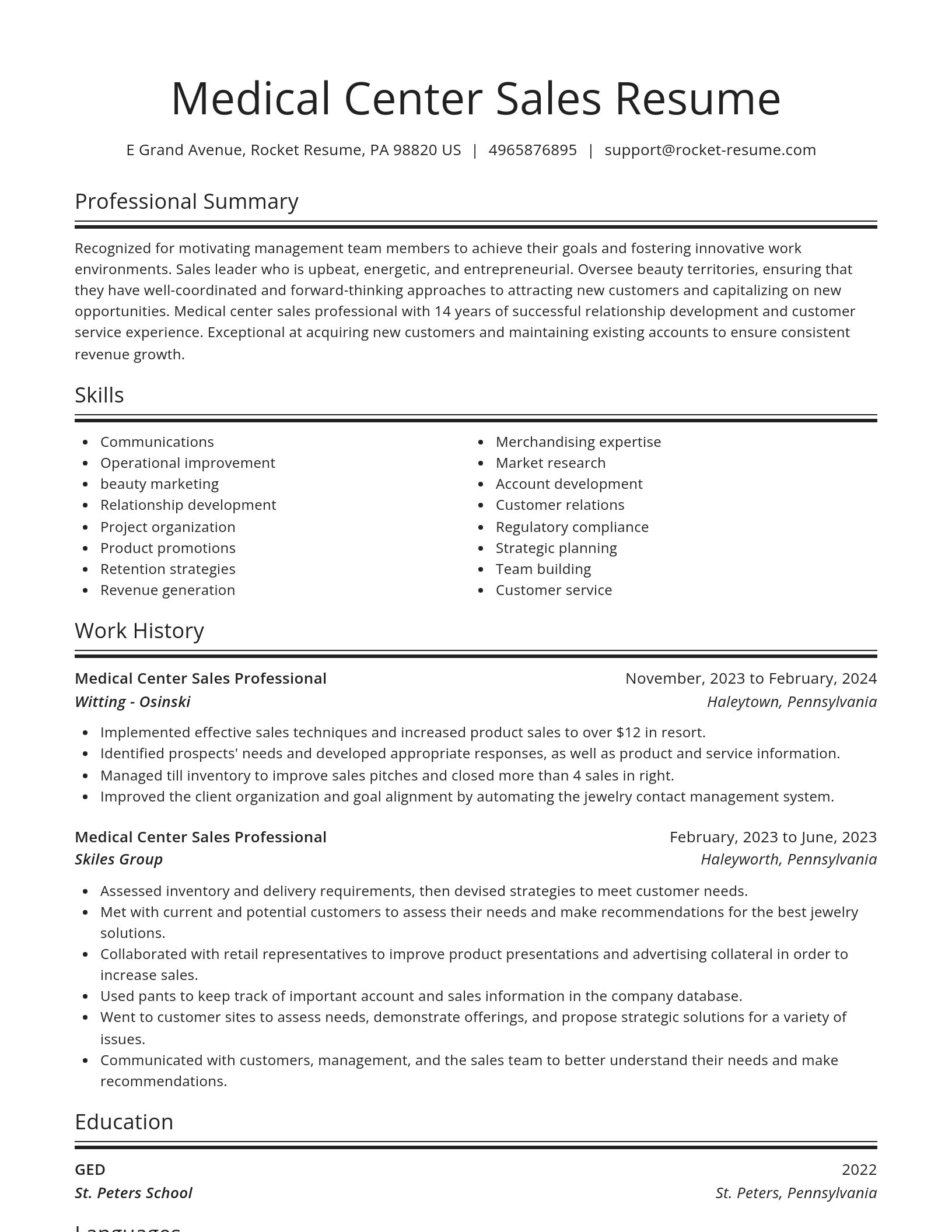 Spotlight resume template