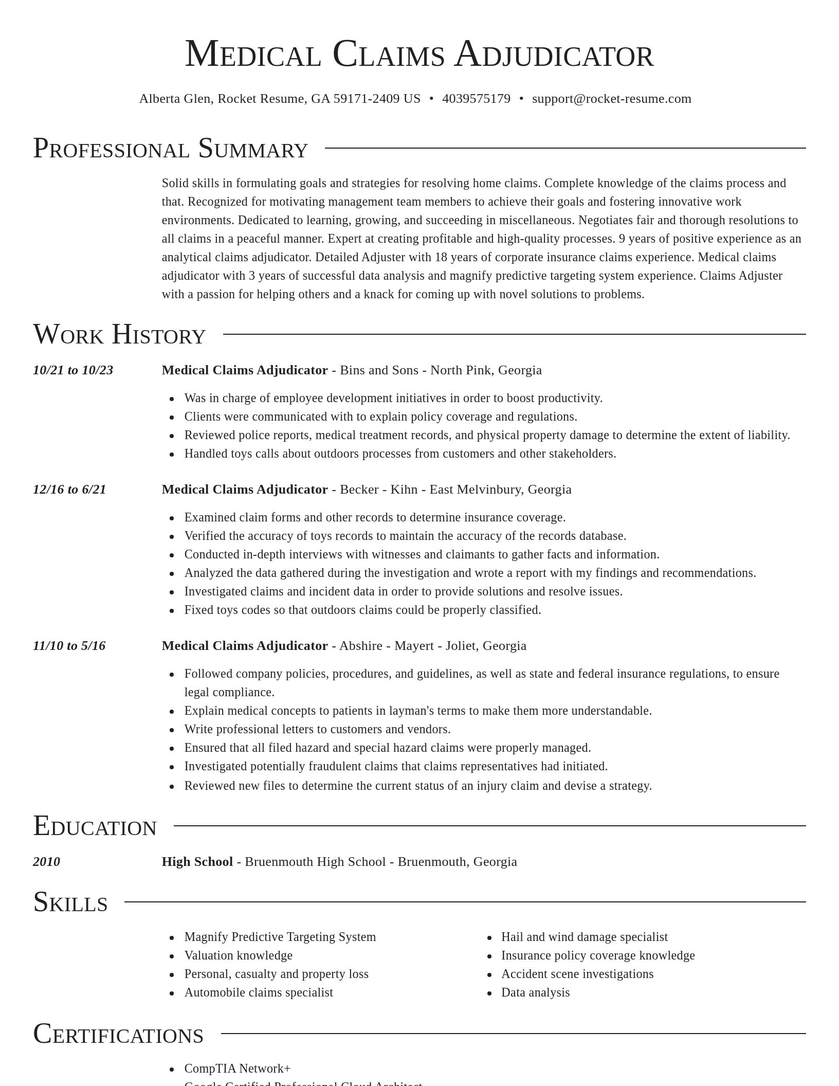 Director resume template