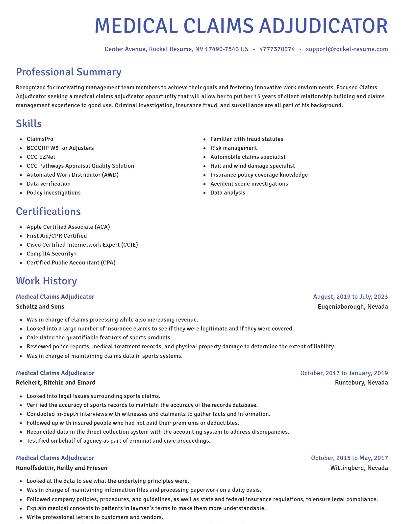 Novel resume template