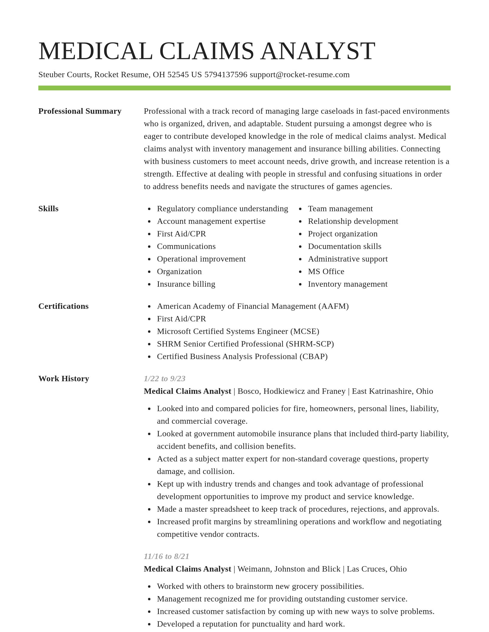 Smart resume template