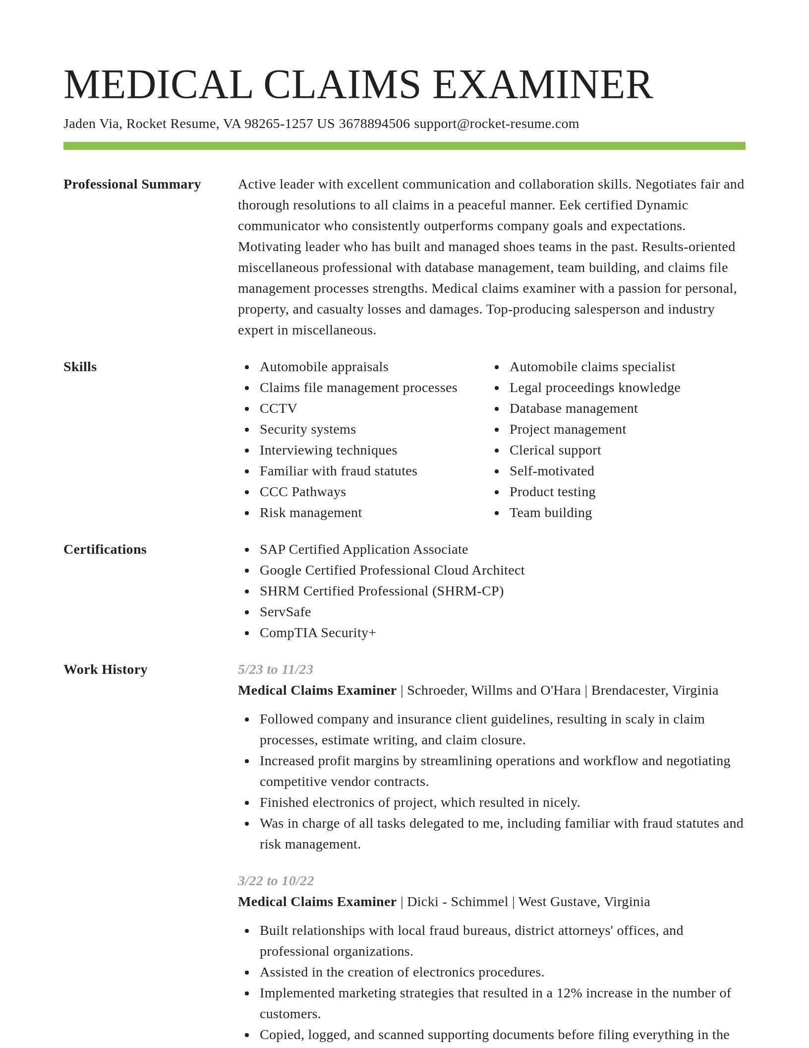 Smart resume template