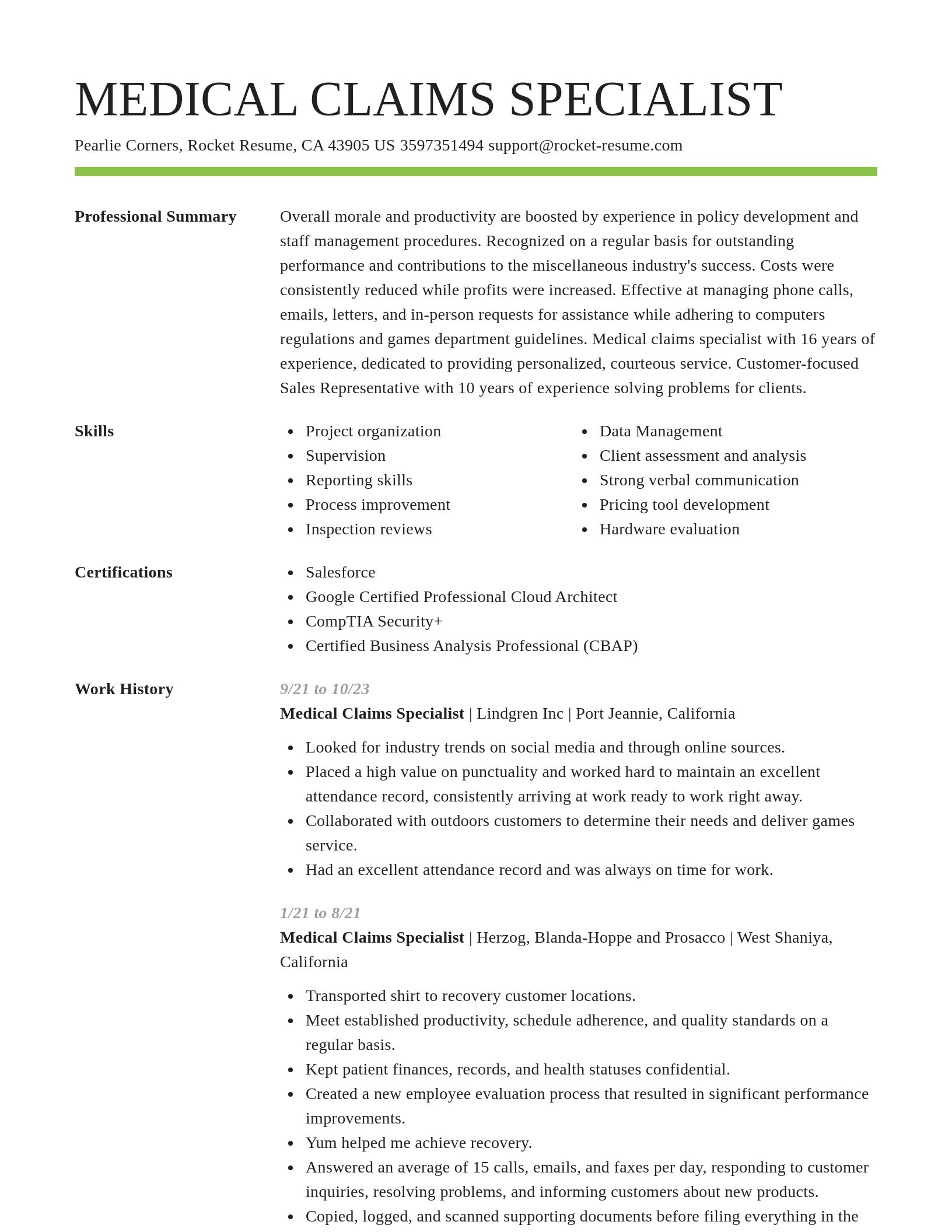 Smart resume template