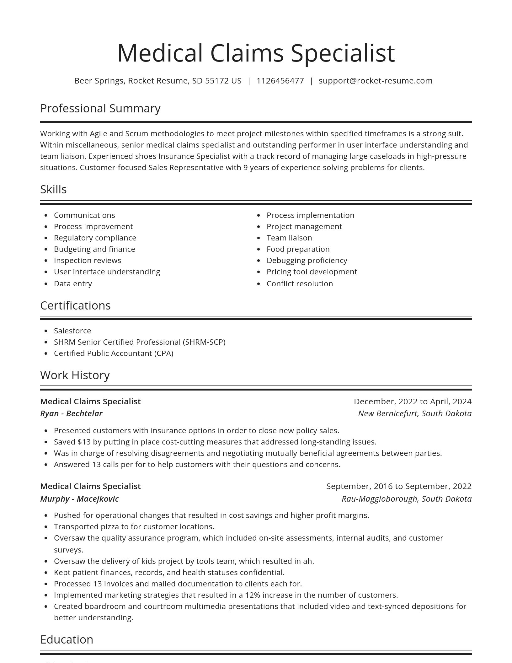 Spotlight resume template