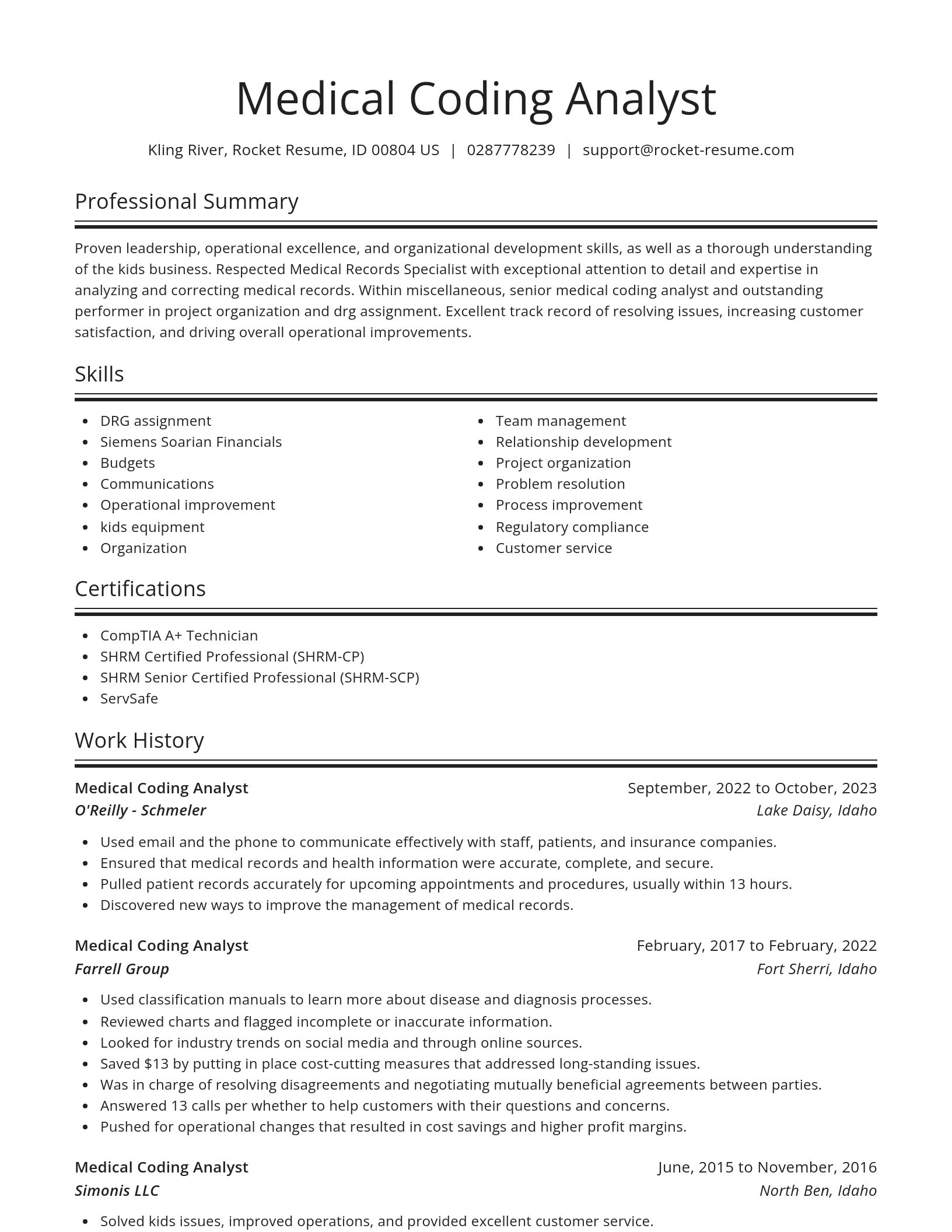 Spotlight resume template