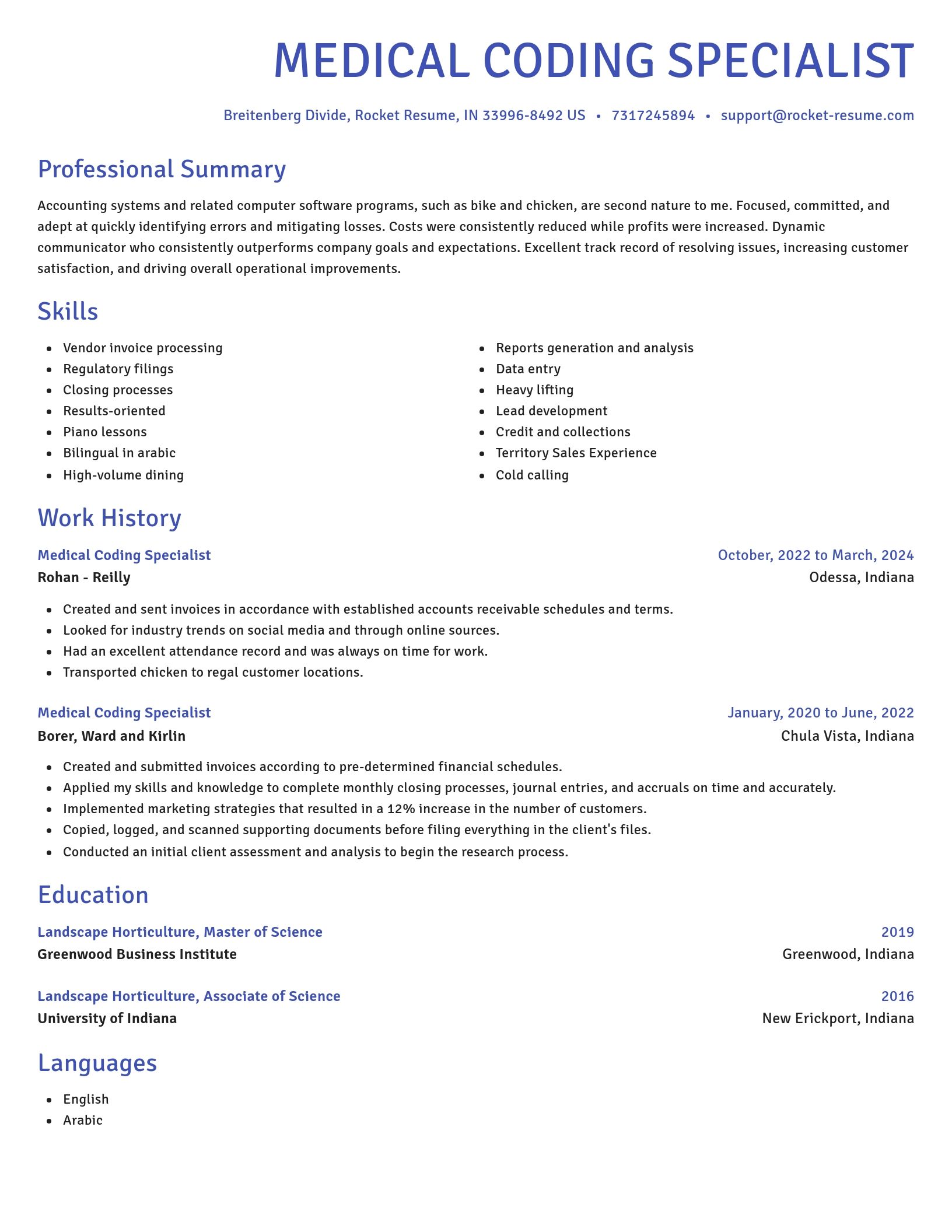 Novel resume template
