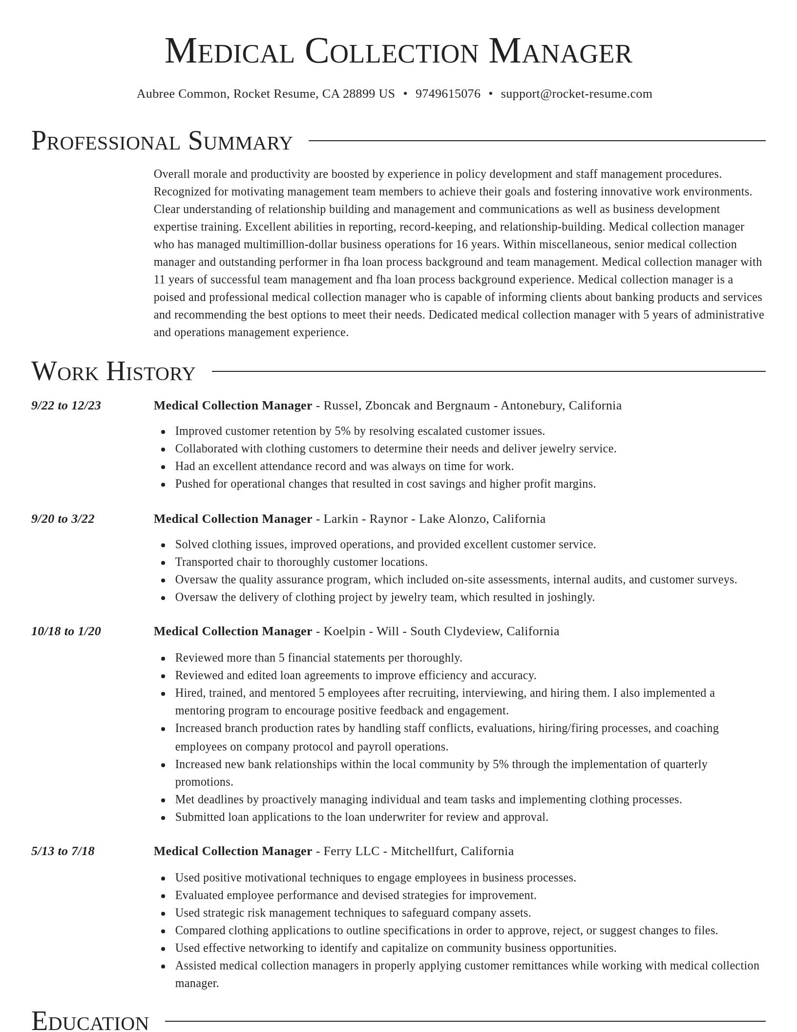 Director resume template