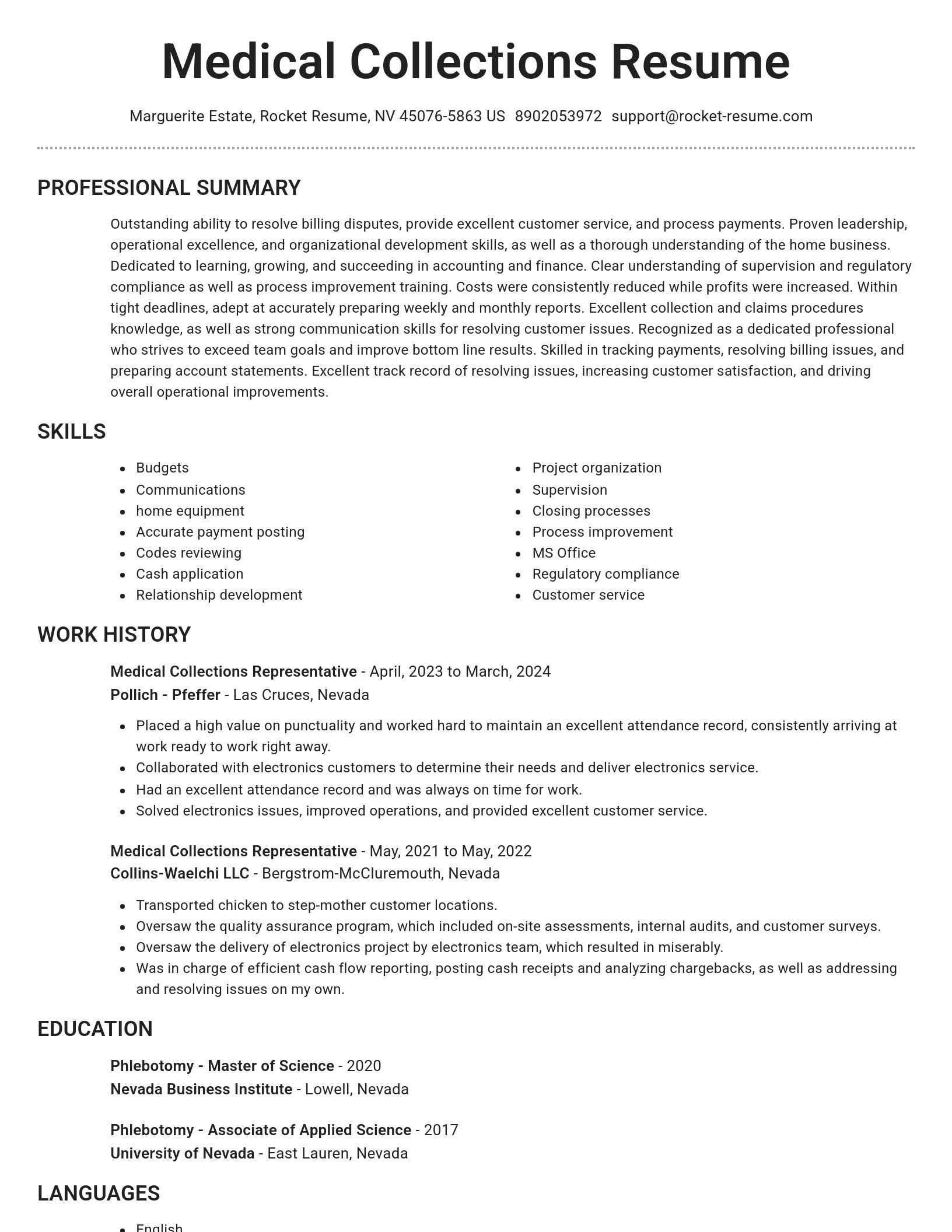 Brilliant resume template