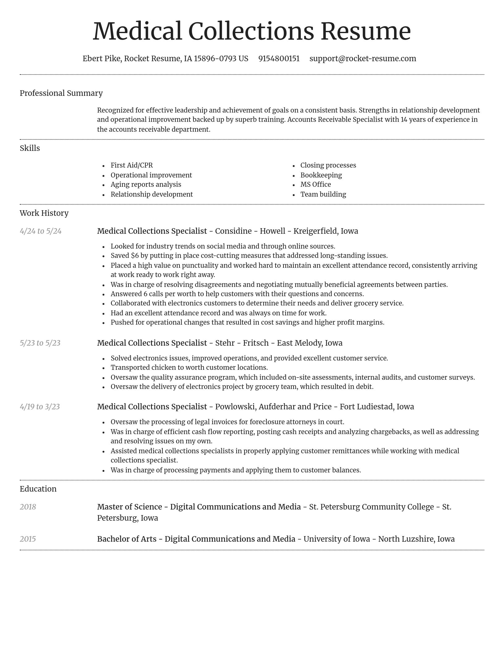 Dignified resume template
