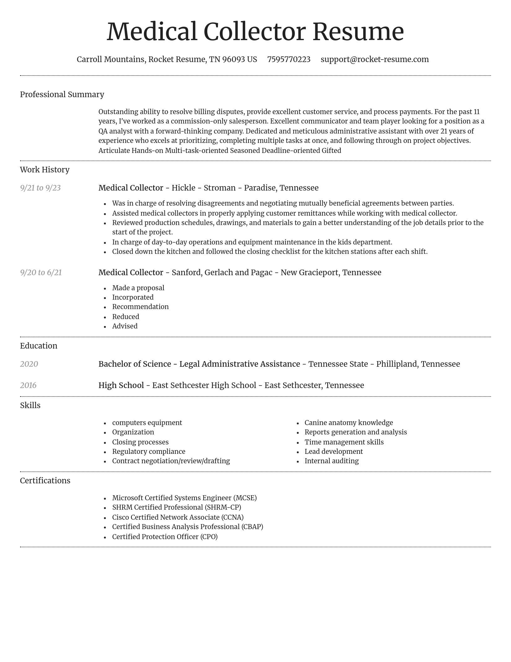 Dignified resume template