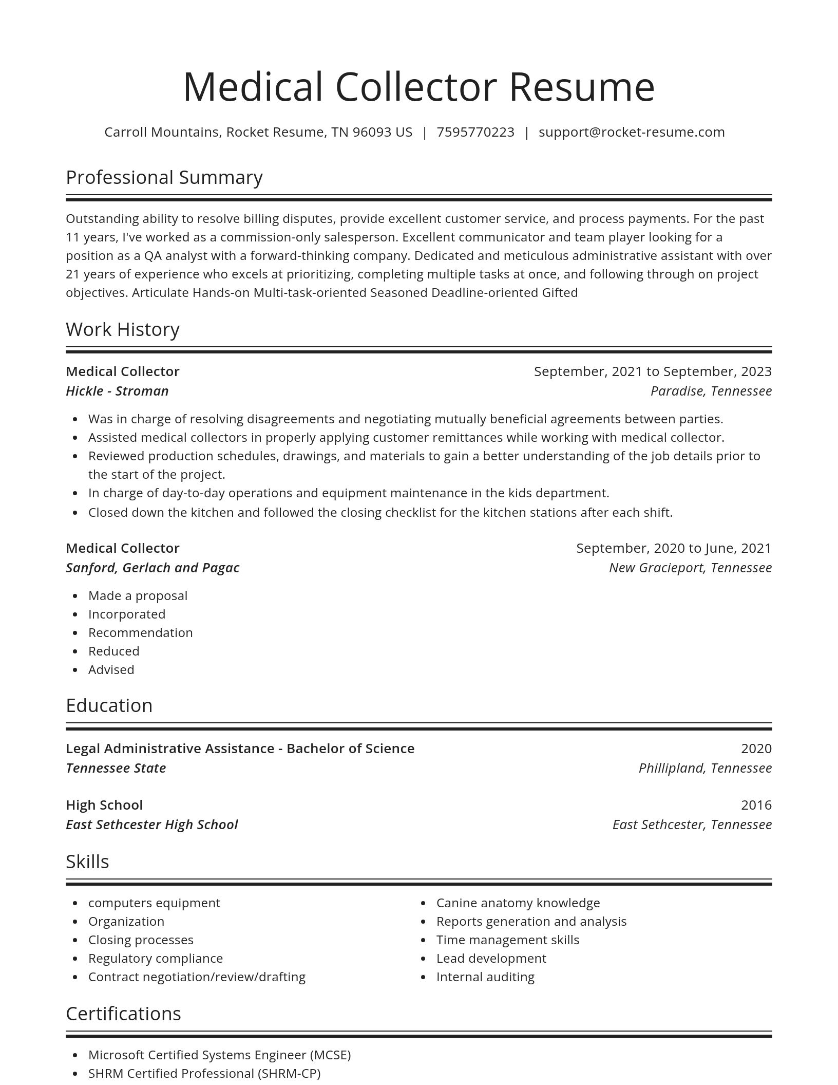 Spotlight resume template