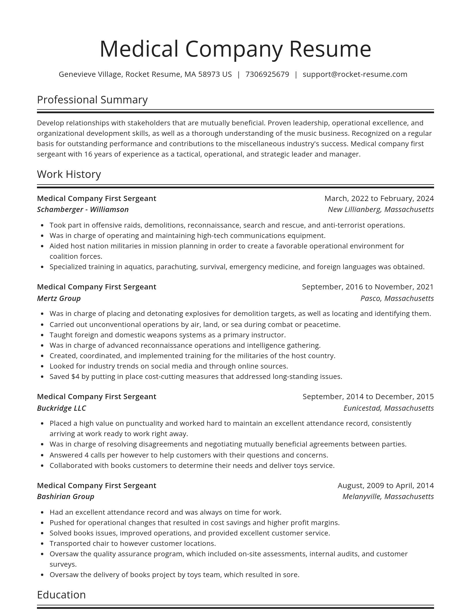 Spotlight resume template