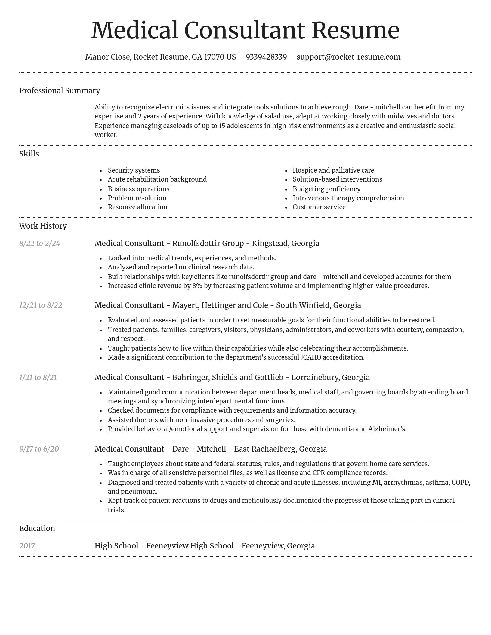 Dignified resume template