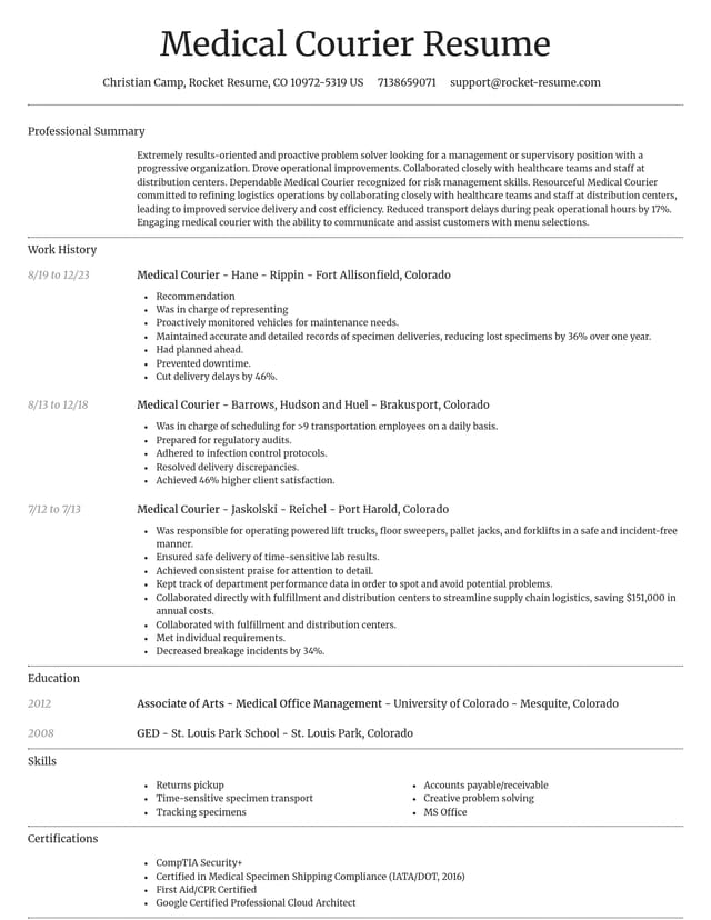 Dignified resume template