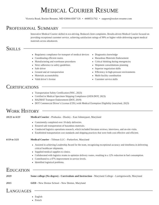 Director resume template