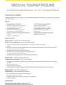 Medical Courier resume template