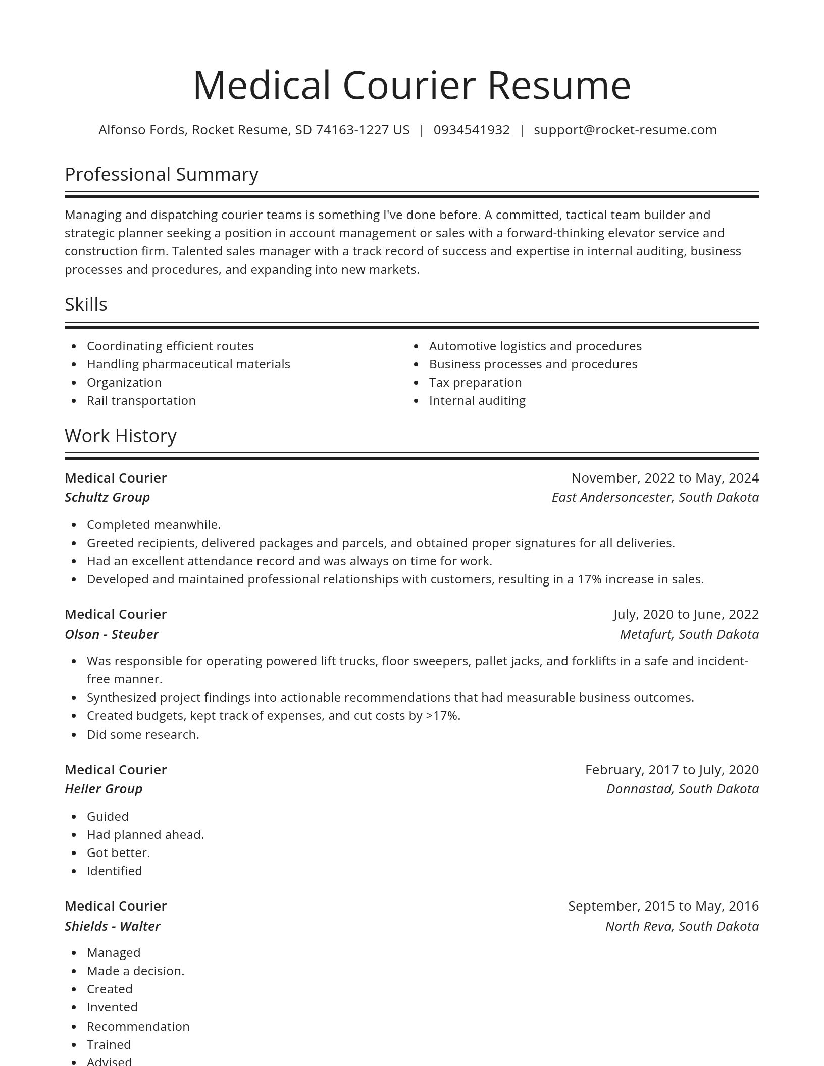 Spotlight resume template