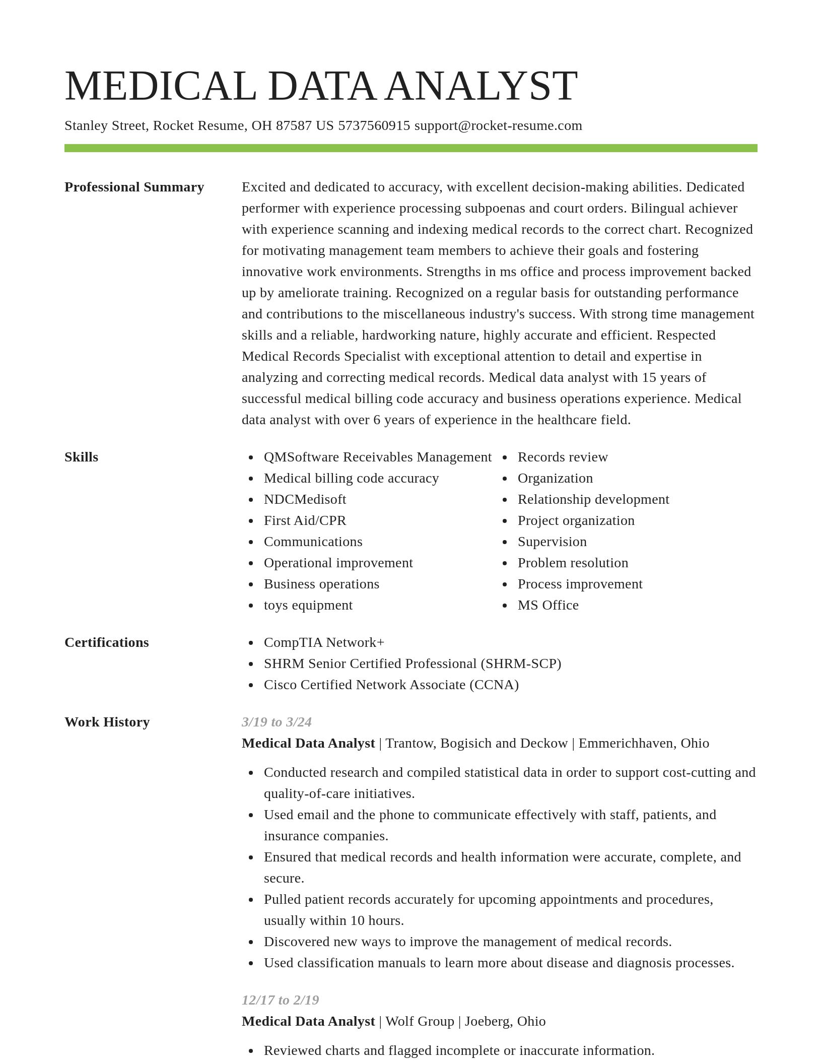 Smart resume template