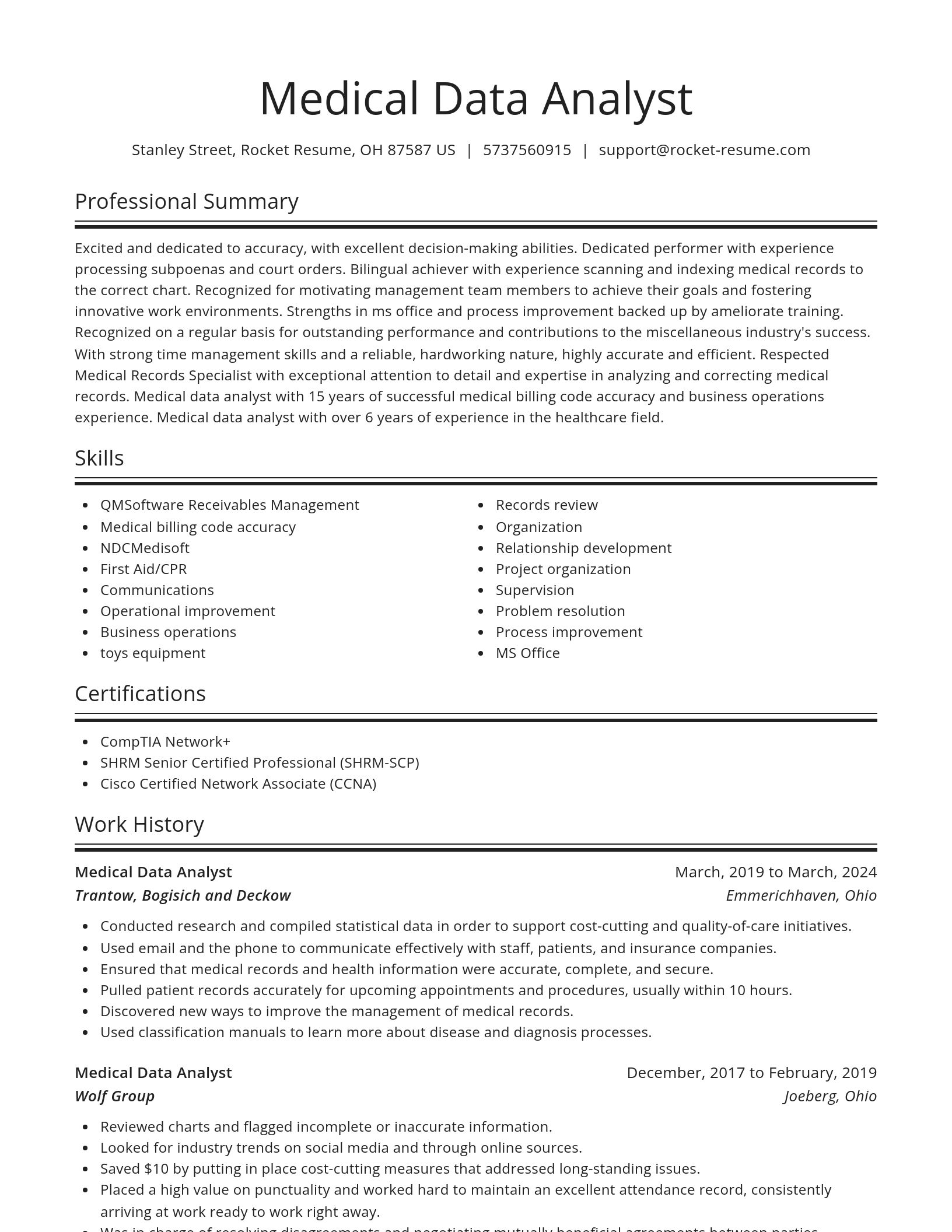 Spotlight resume template