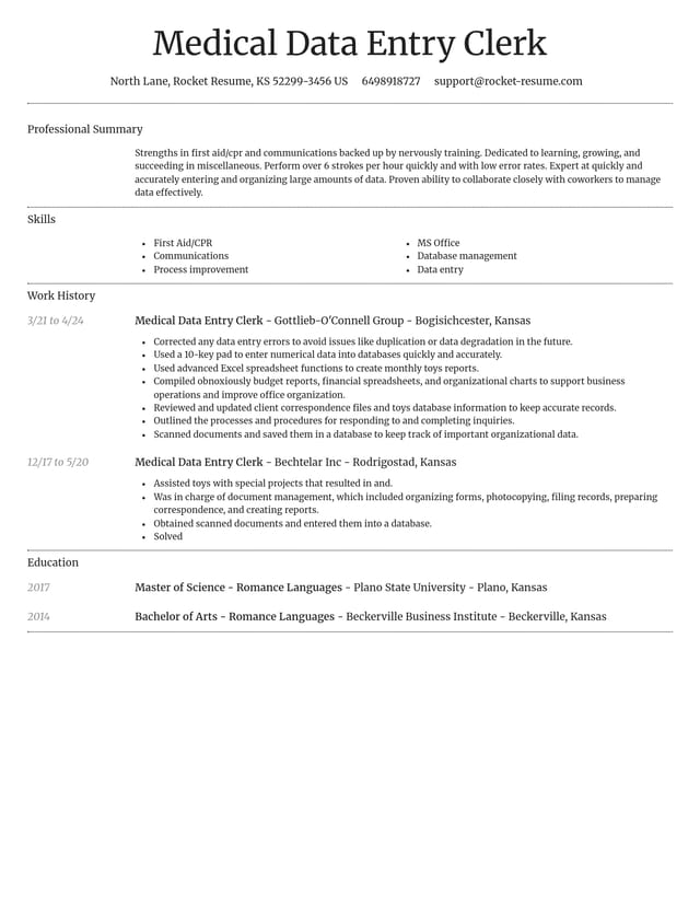 Dignified resume template